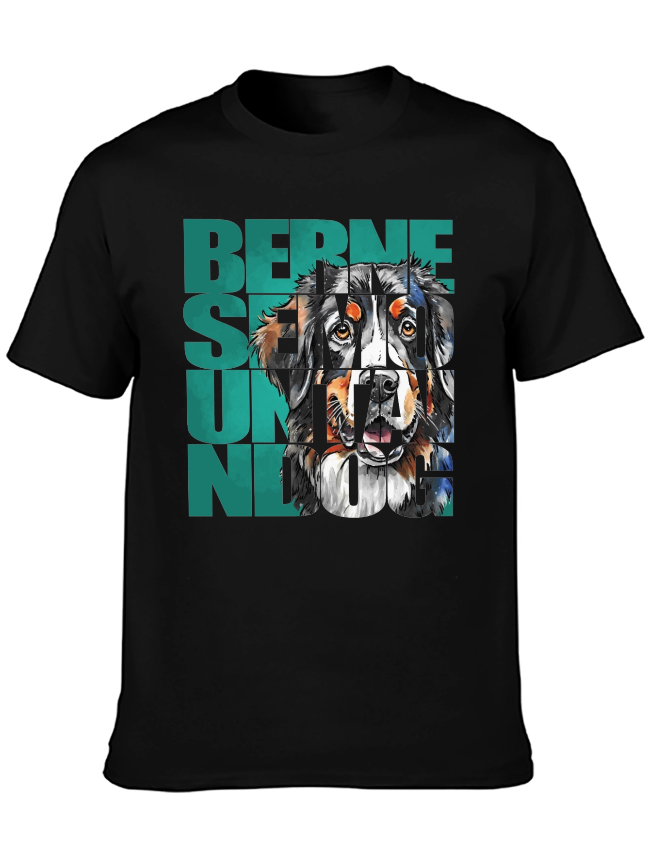 Bernese Mountain Dog Graphic Tee - Black