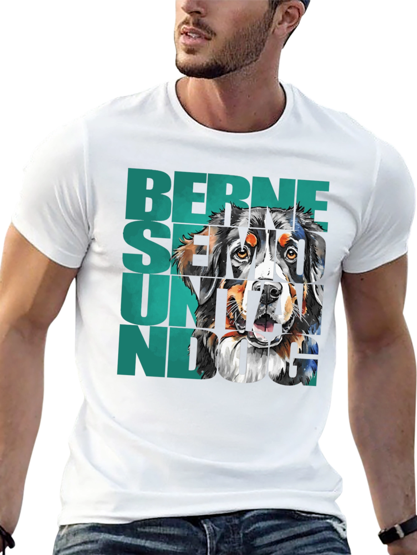 Bernese Mountain Dog Graphic Tee - Black