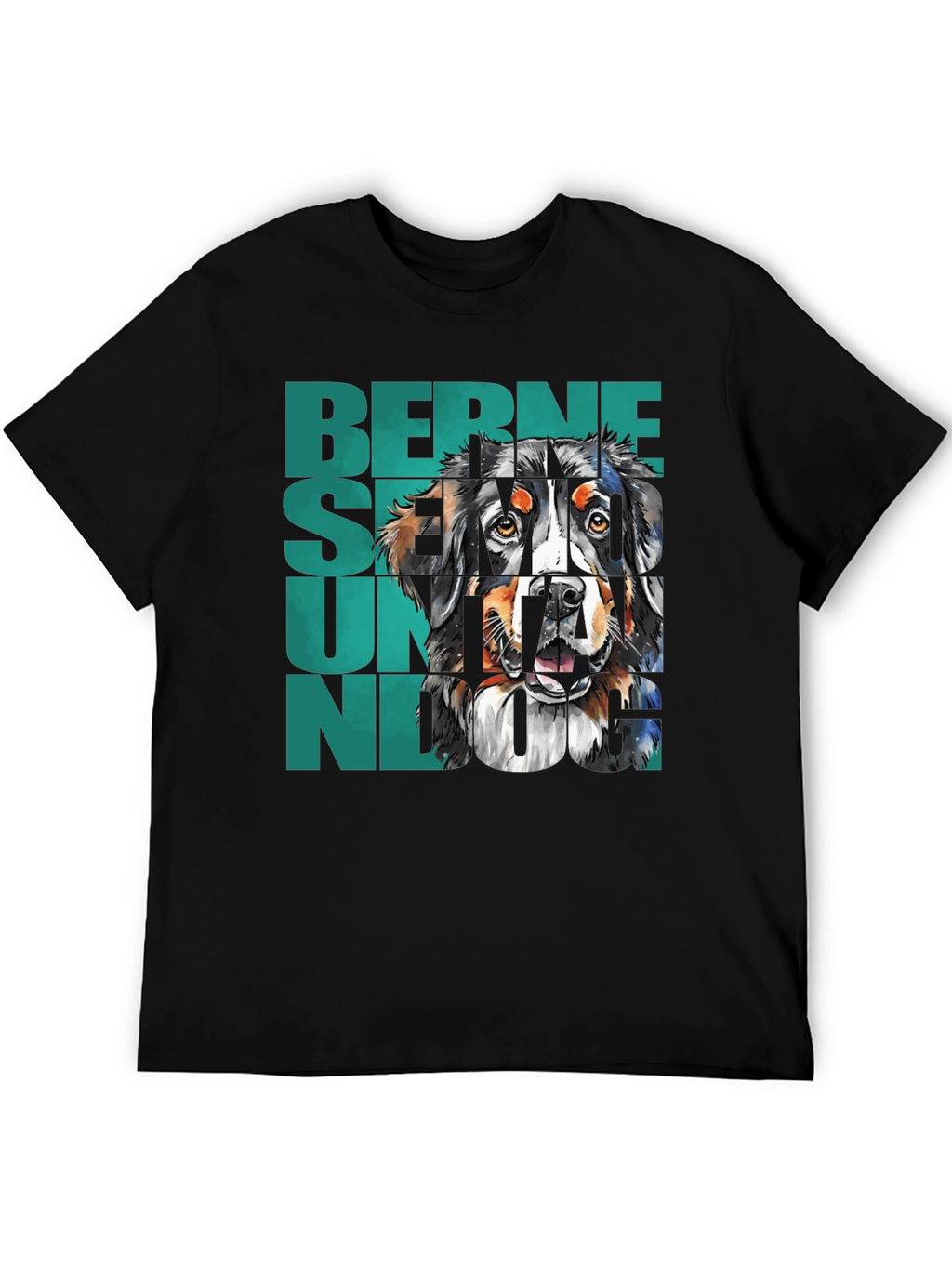 Bernese Mountain Dog Graphic Tee - Black