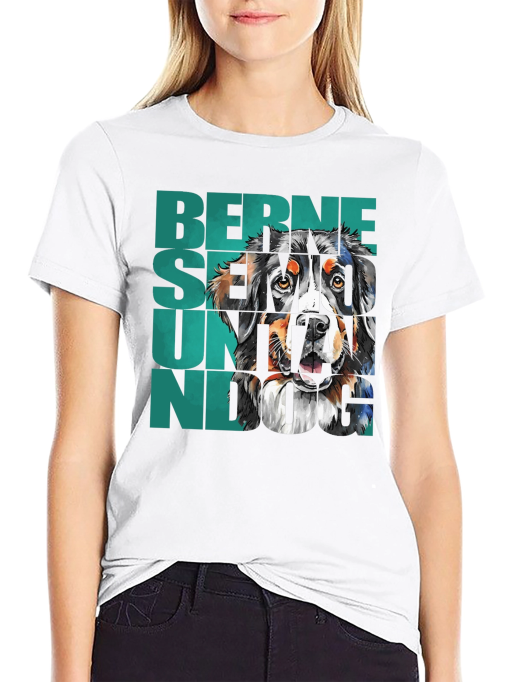 Bernese Mountain Dog Graphic Tee - Black