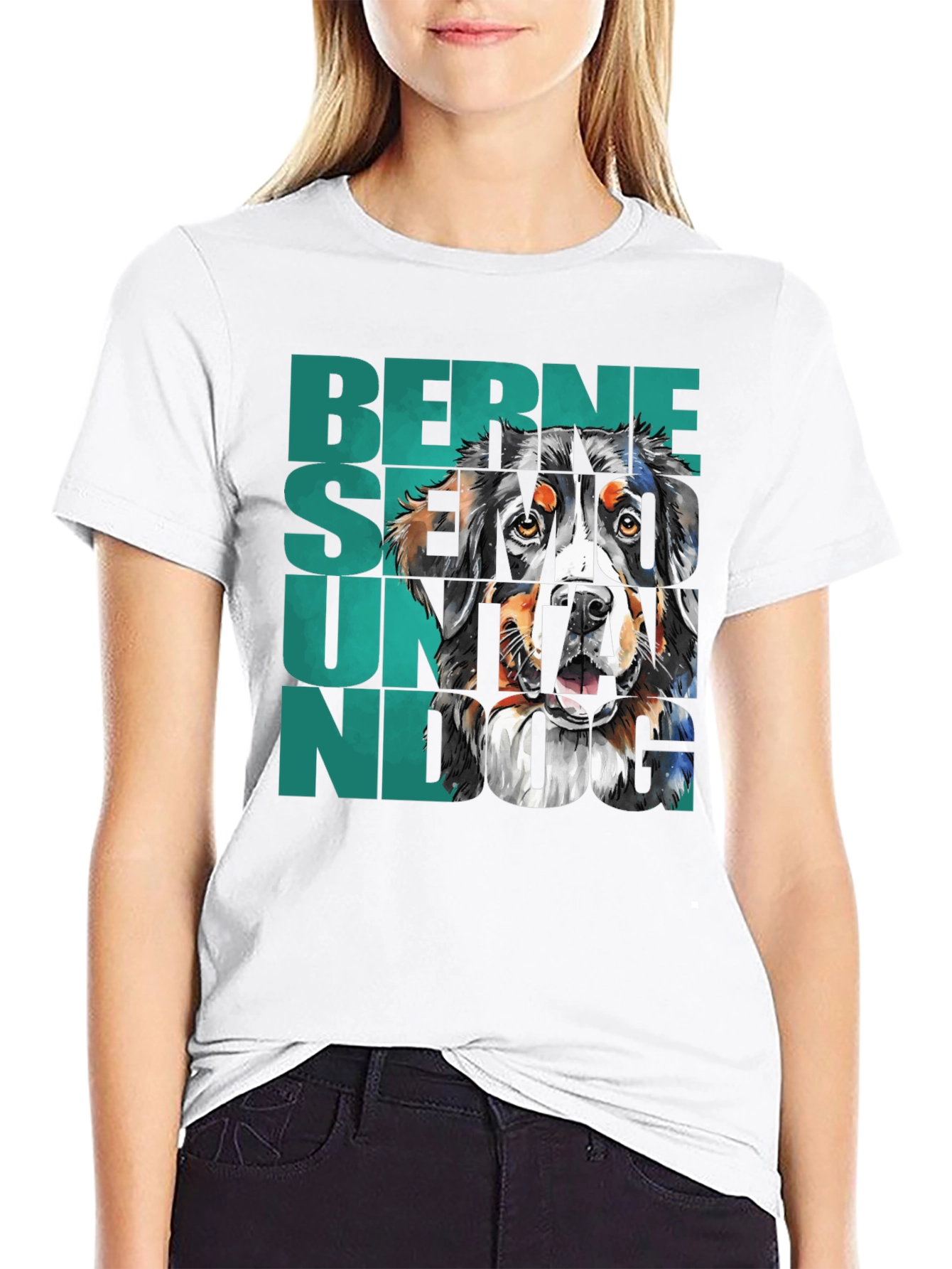 Bernese Mountain Dog Graphic Tee - Black