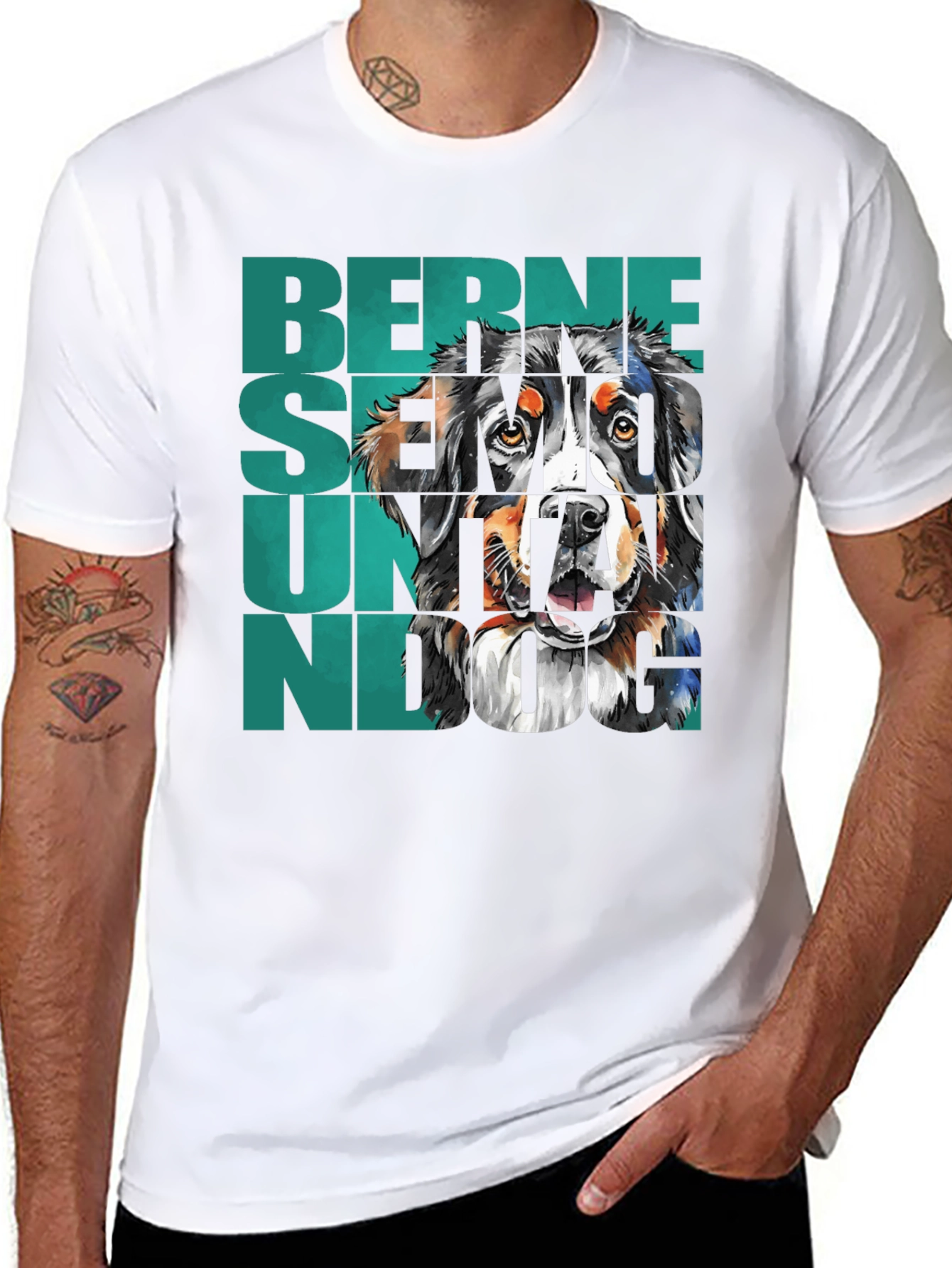 Bernese Mountain Dog Graphic Tee - Black