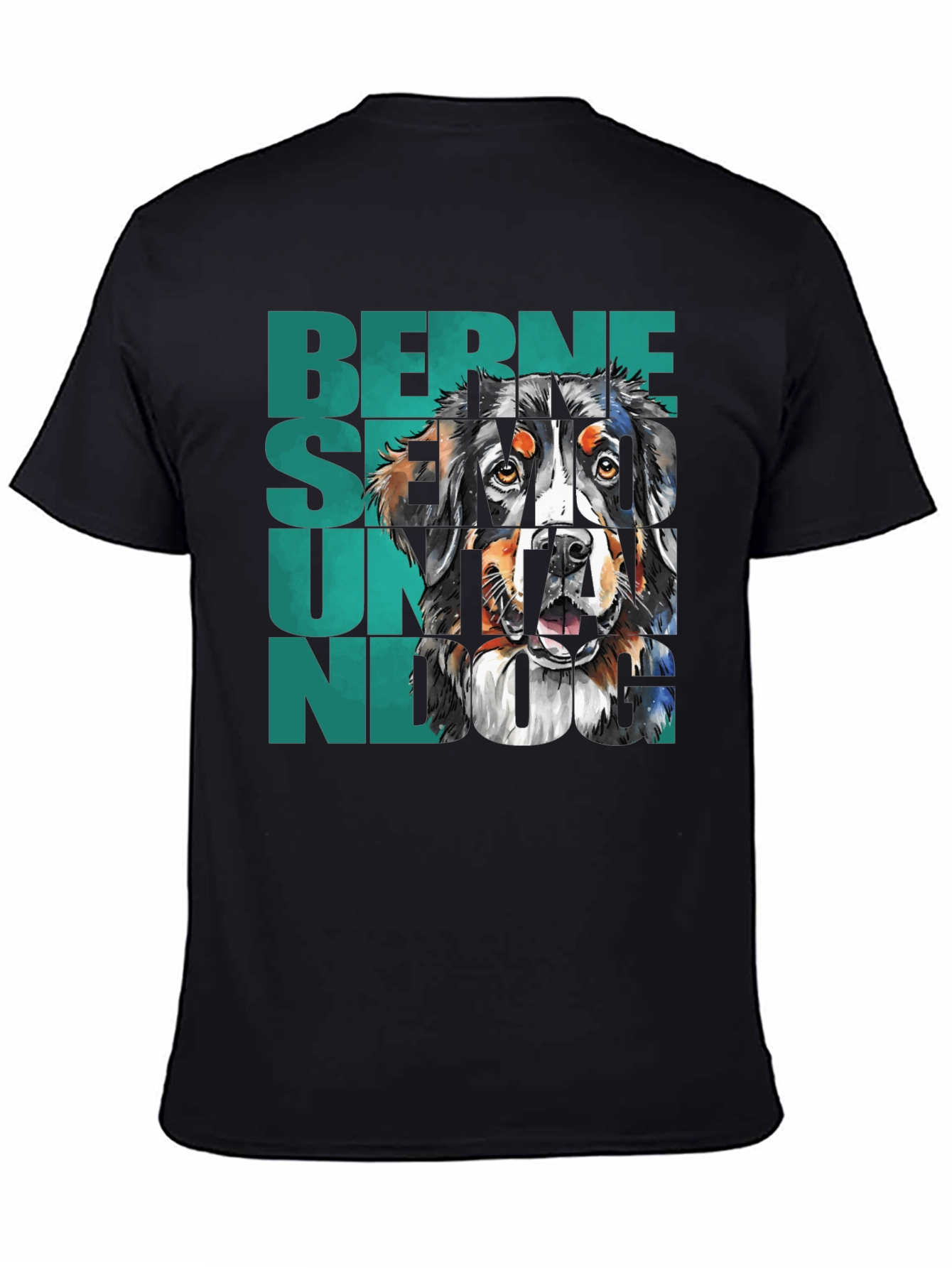 Bernese Mountain Dog Graphic Tee - Black