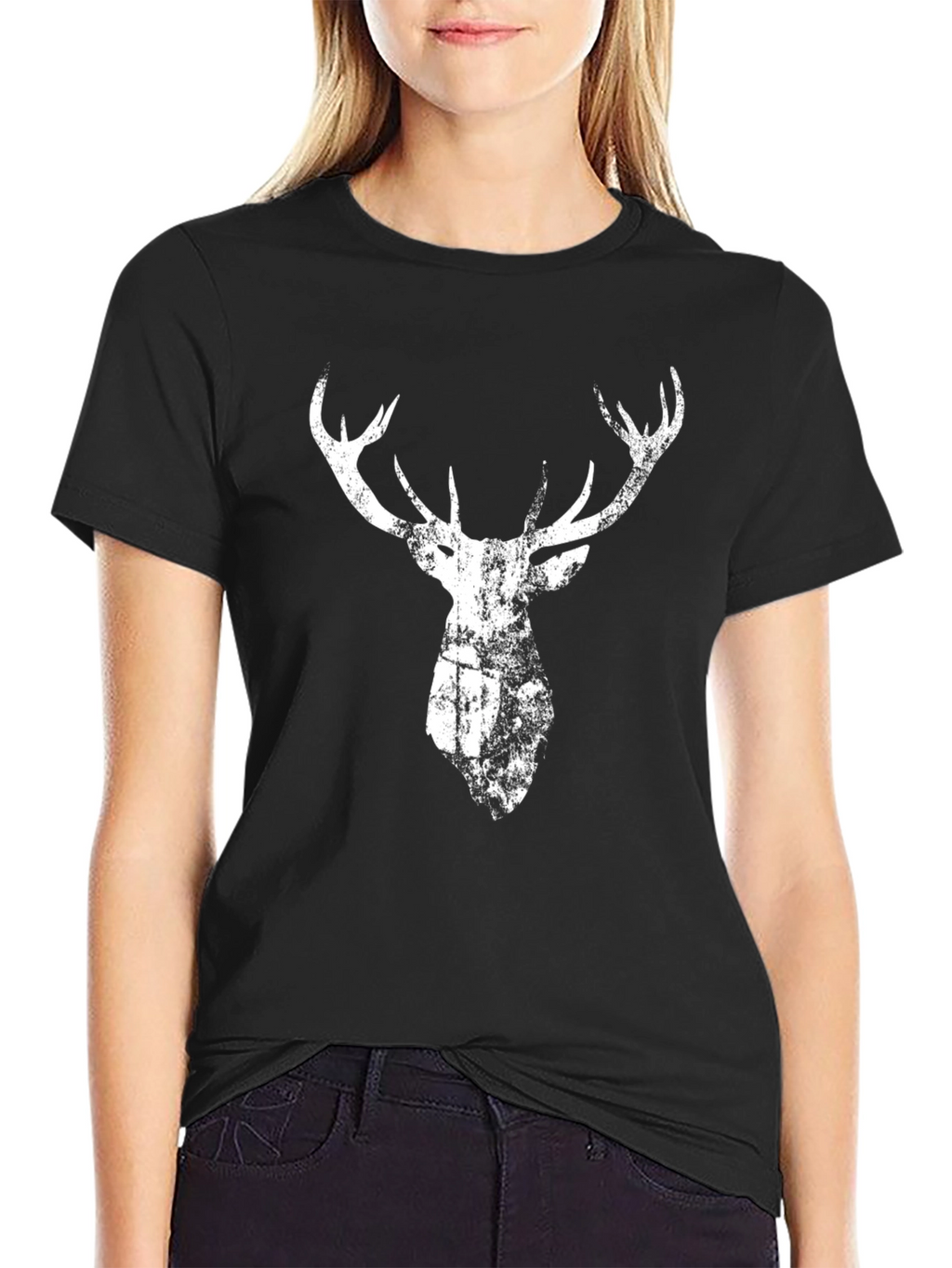 Deer Graphic Black Tee