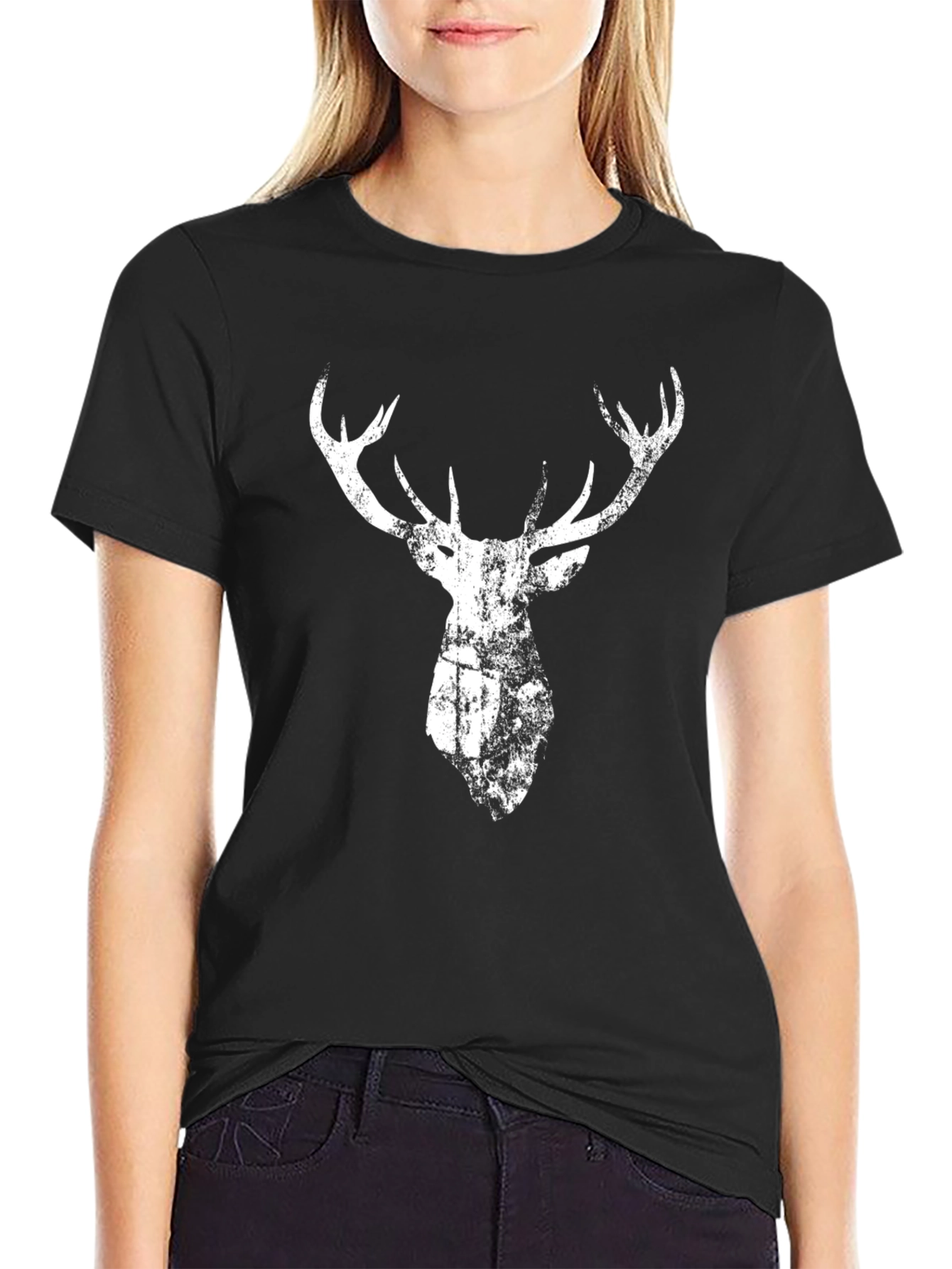 Deer Graphic Black Tee