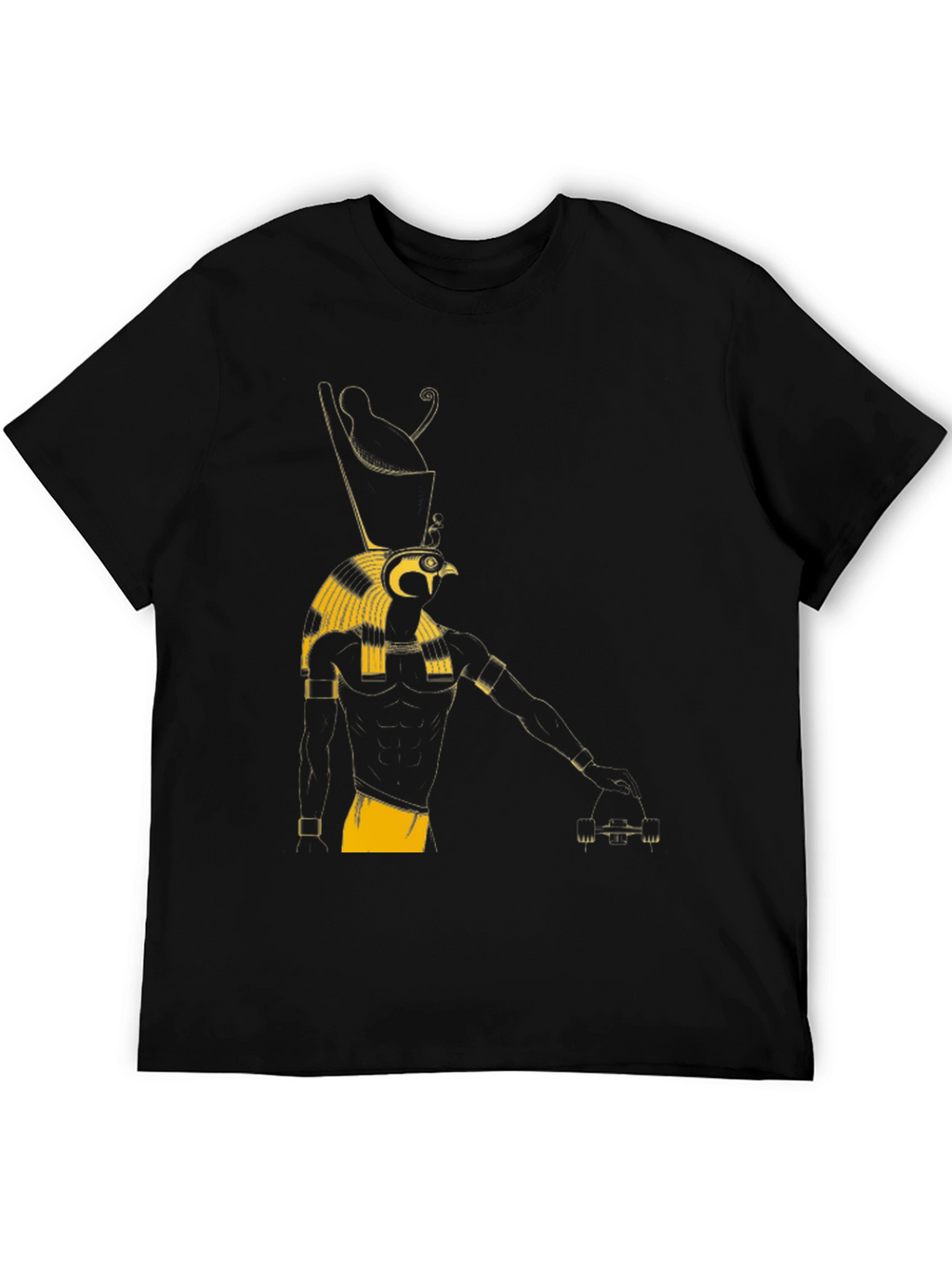 Egyptian God Graphic Tee - Black Cotton T-Shirt