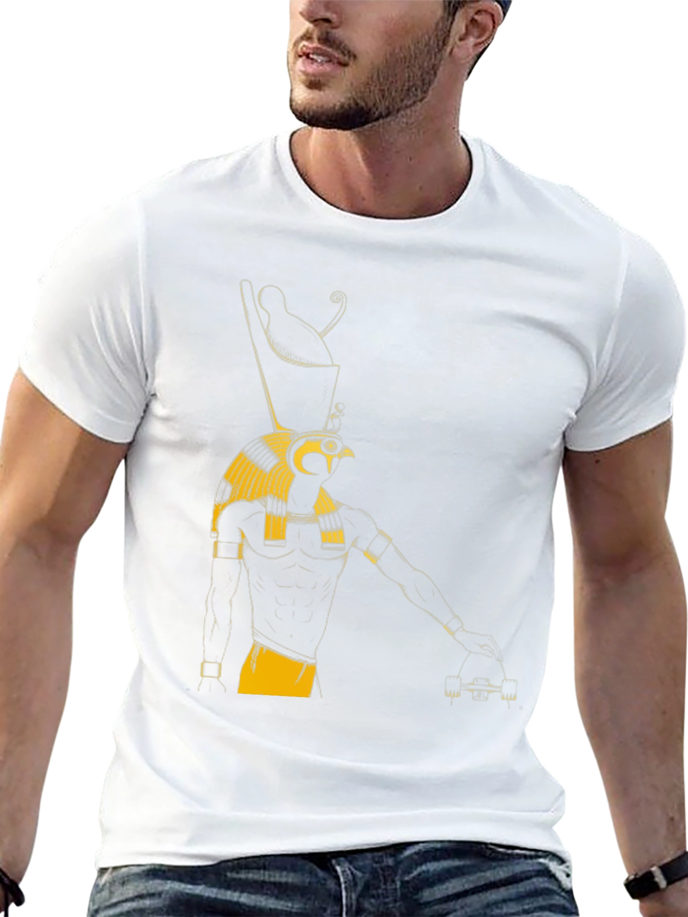 Egyptian God Graphic Tee - Black Cotton T-Shirt
