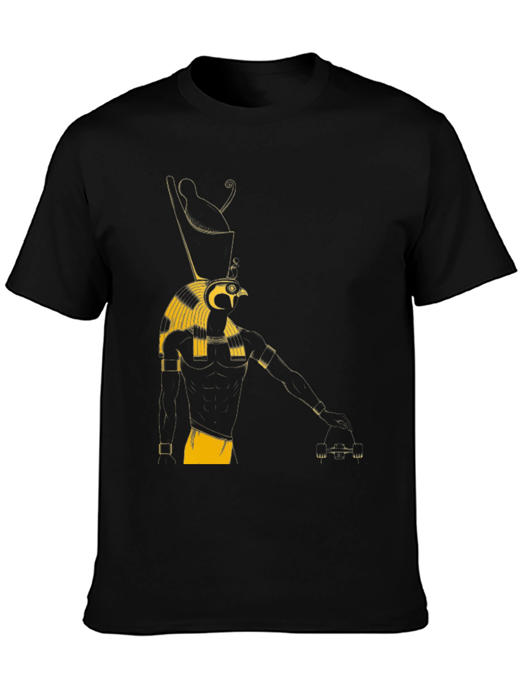 Egyptian God Graphic Tee - Black Cotton T-Shirt