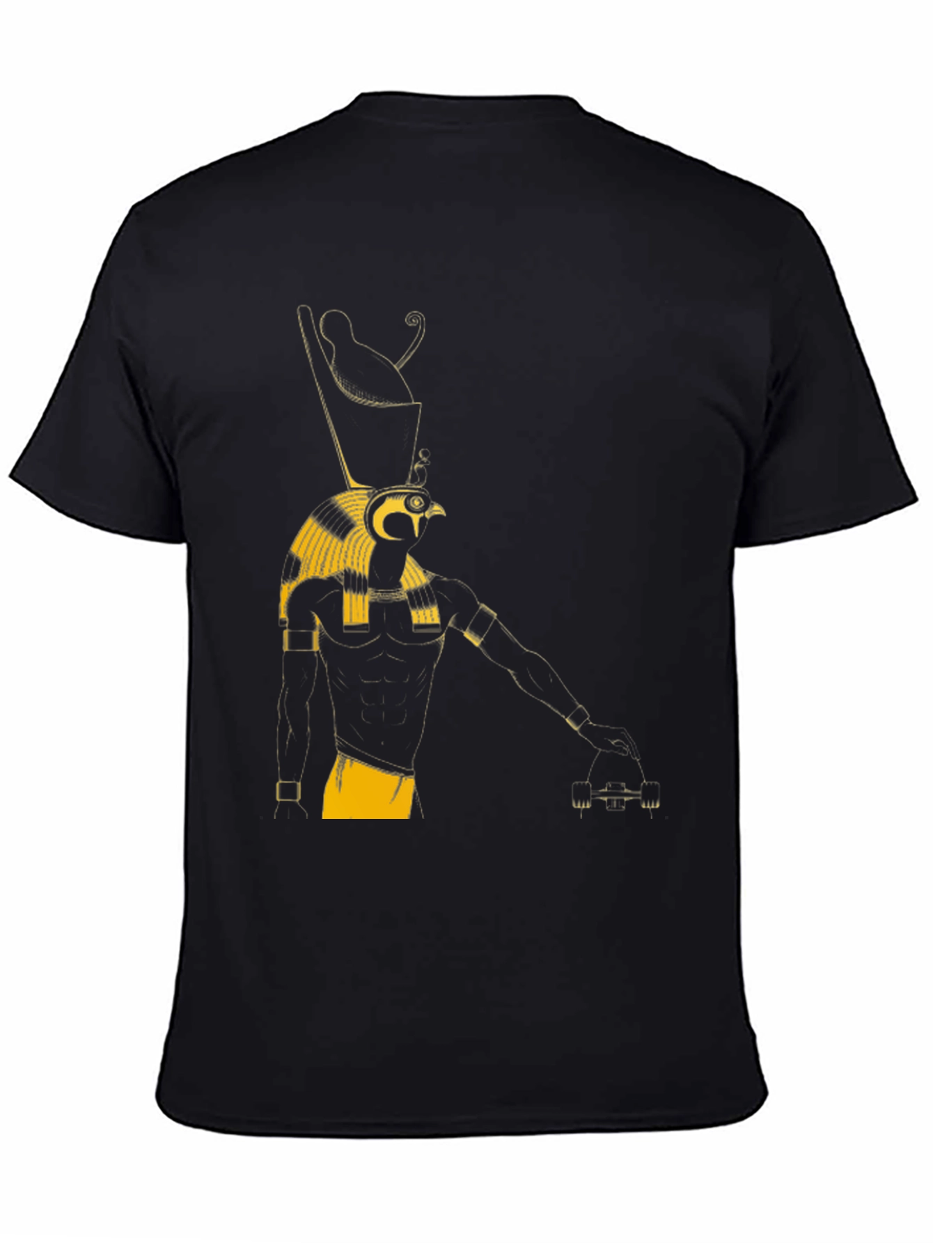Egyptian God Graphic Tee - Black Cotton T-Shirt