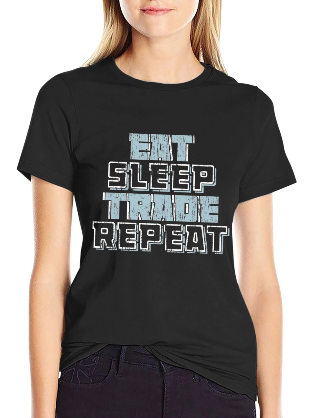 Eat Sleep Trade Repeat Black T-Shirt