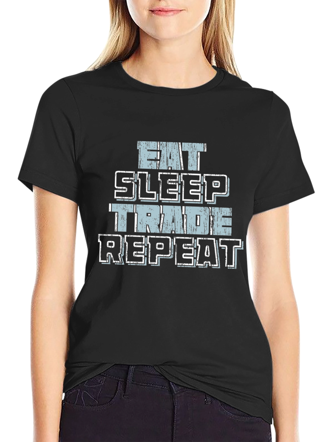 Eat Sleep Trade Repeat Black T-Shirt