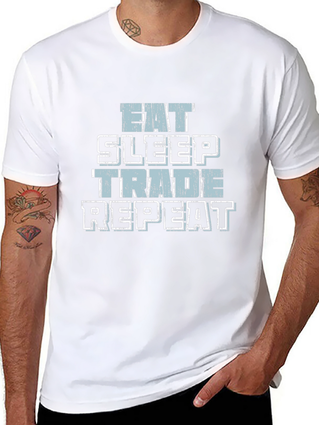 Eat Sleep Trade Repeat Black T-Shirt