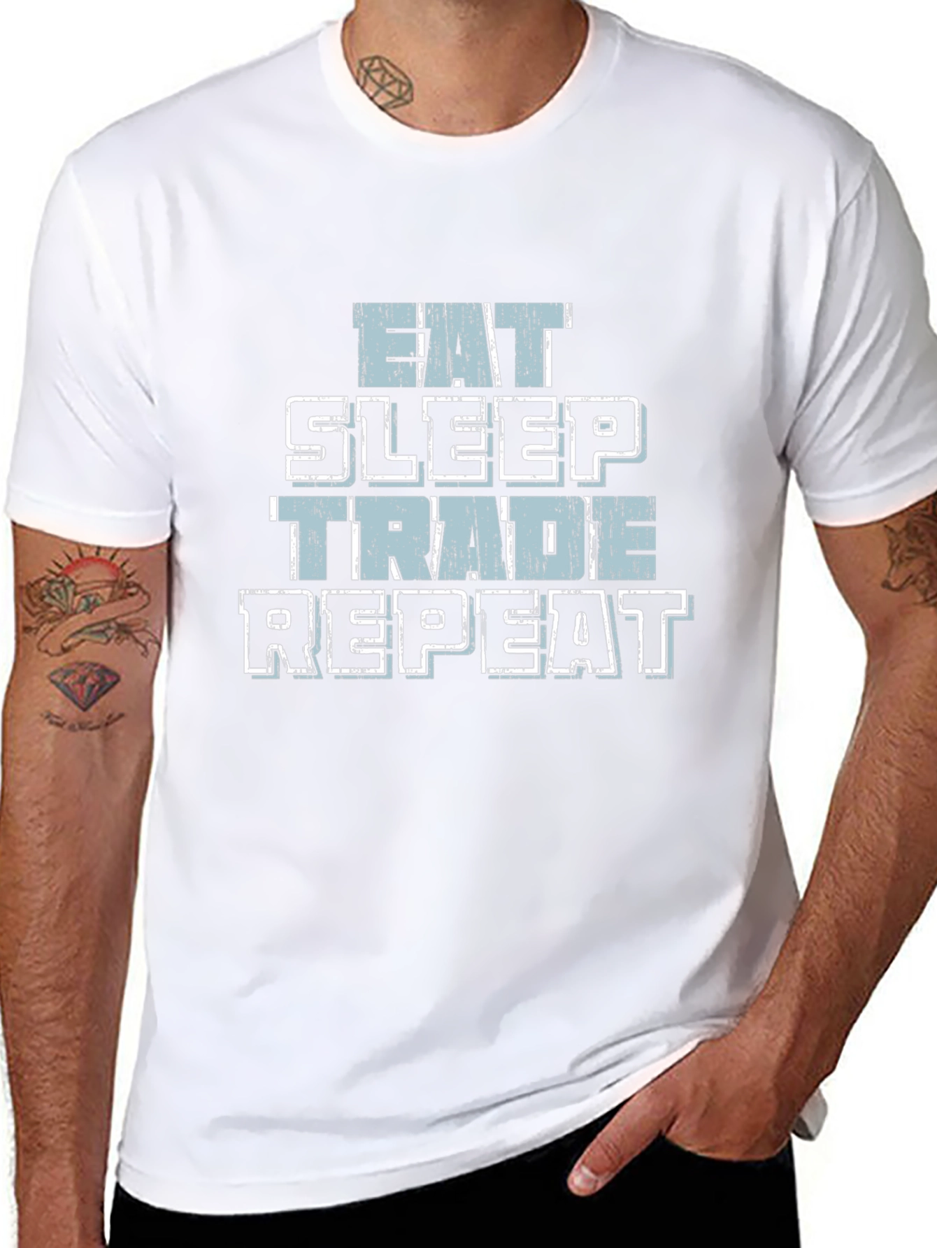 Eat Sleep Trade Repeat Black T-Shirt