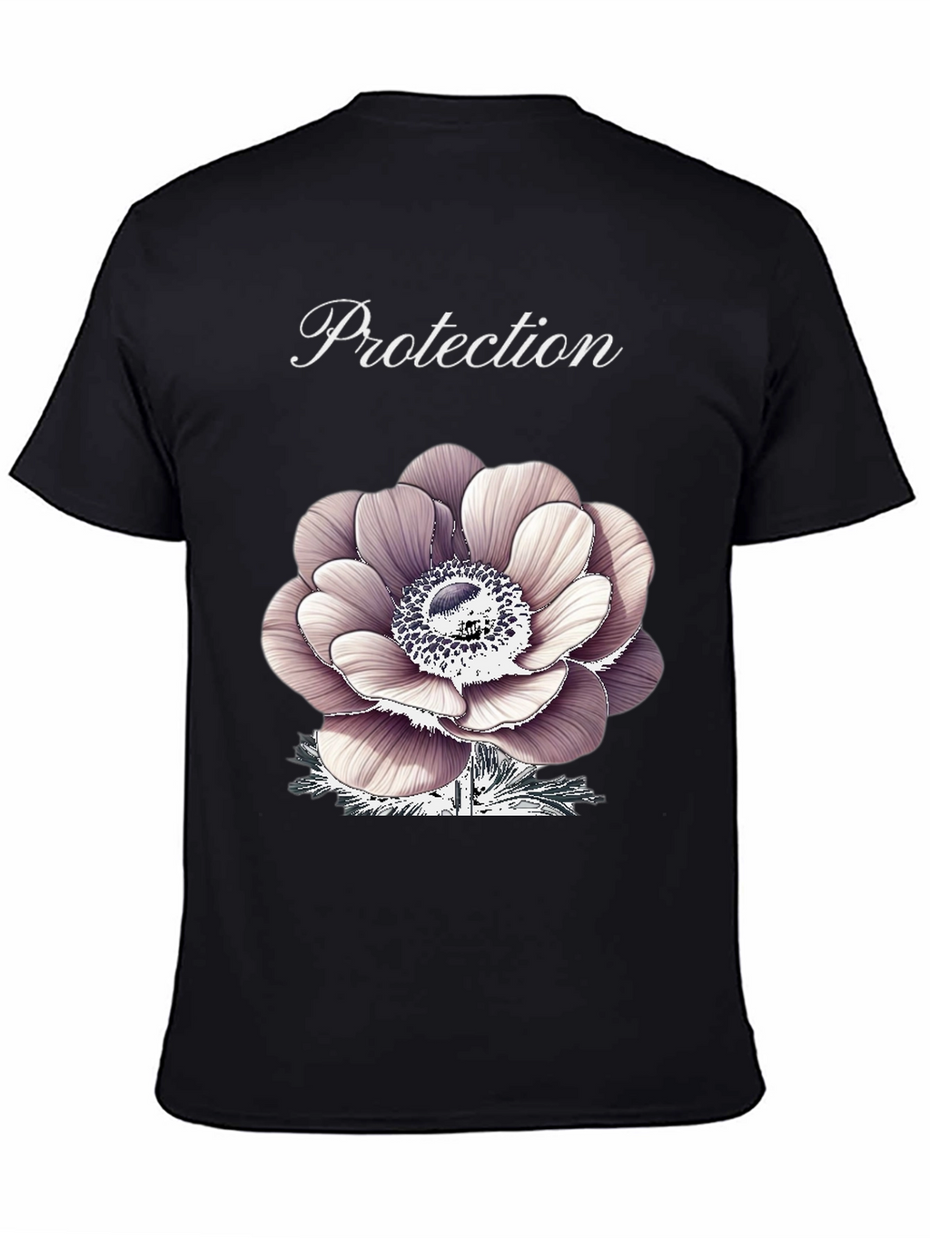 Protection Flower Graphic Tee - Black