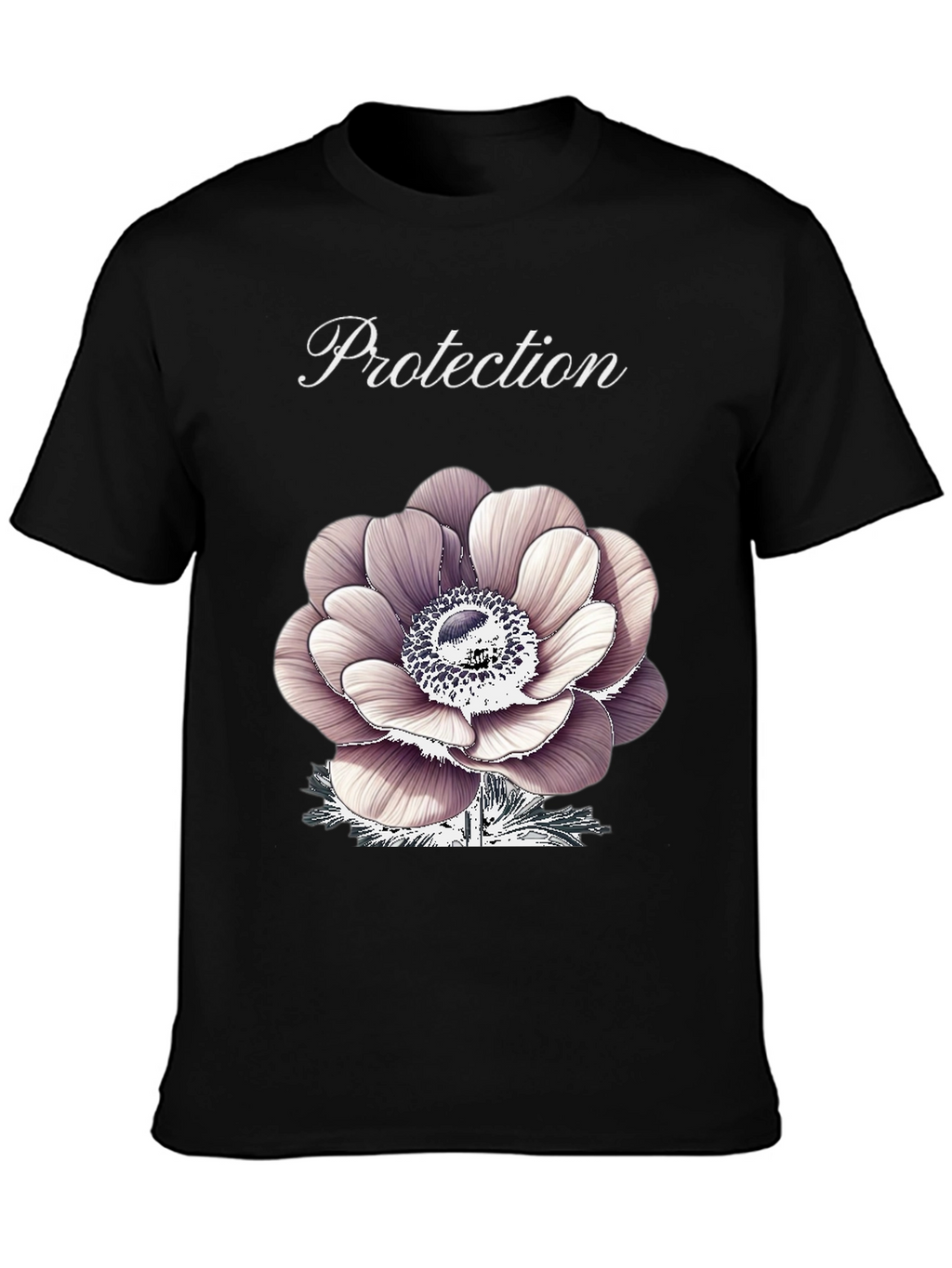Protection Flower Graphic Tee - Black