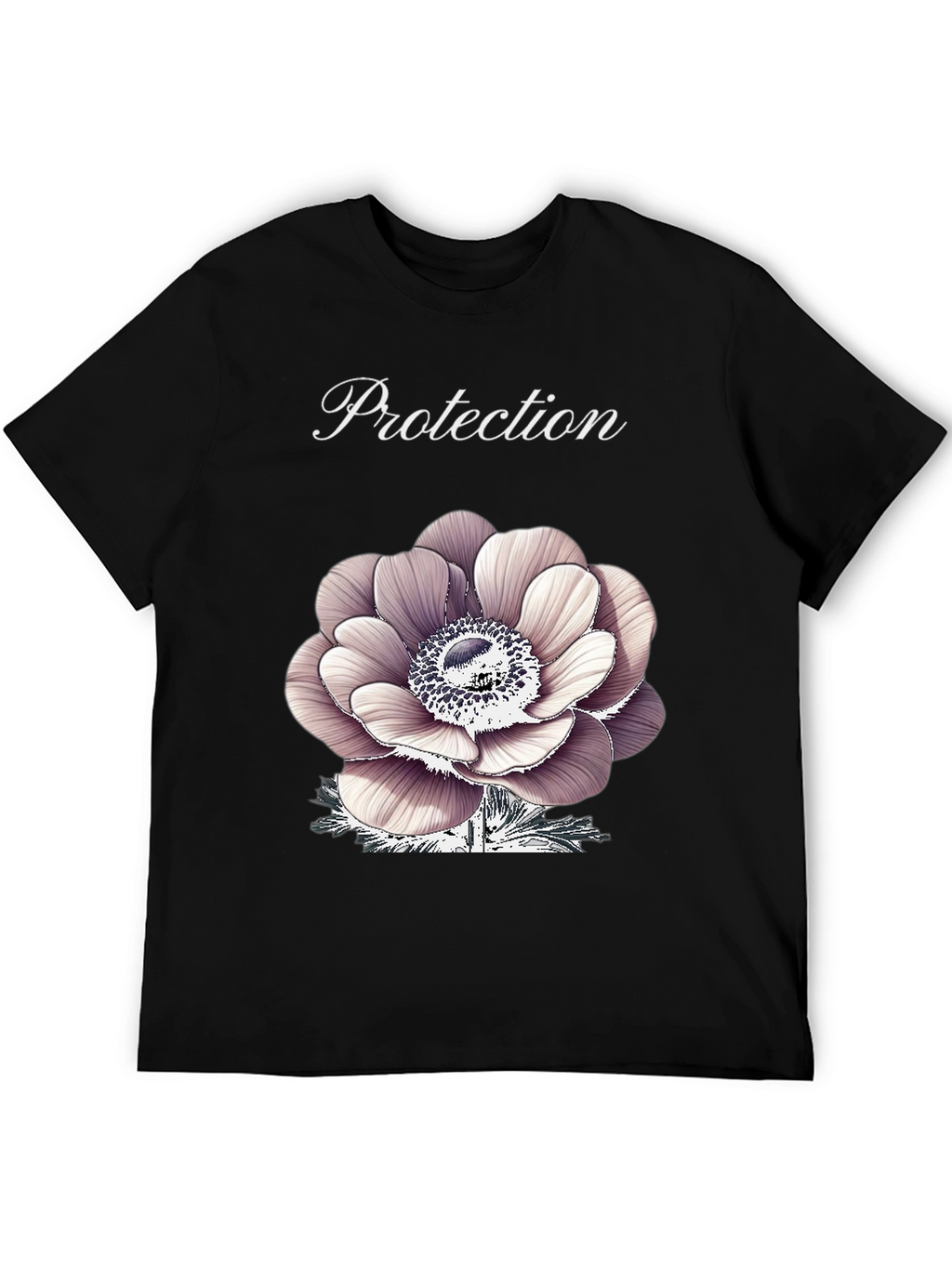 Protection Flower Graphic Tee - Black