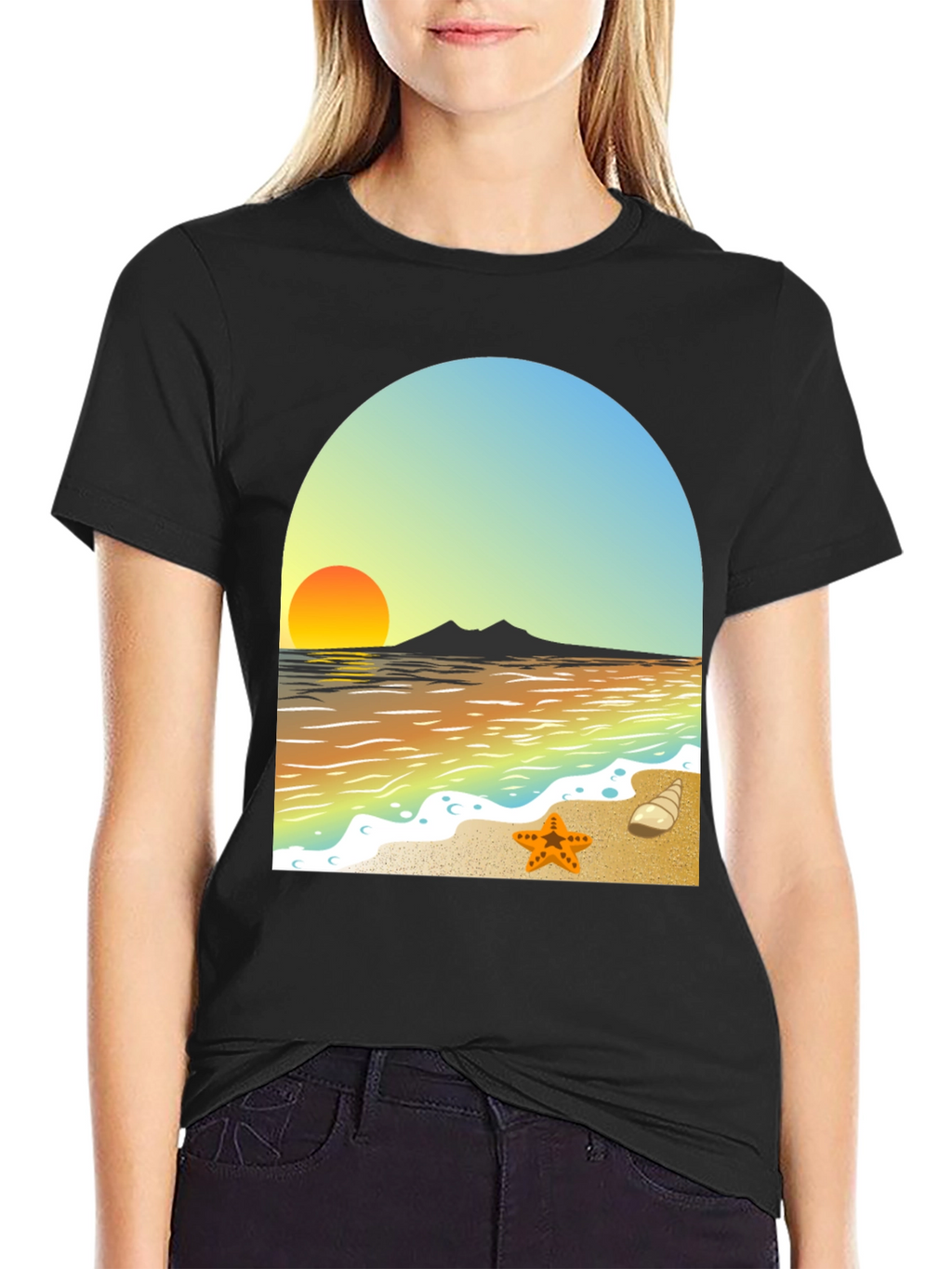 Beach Sunset Graphic Tee - Coastal Style