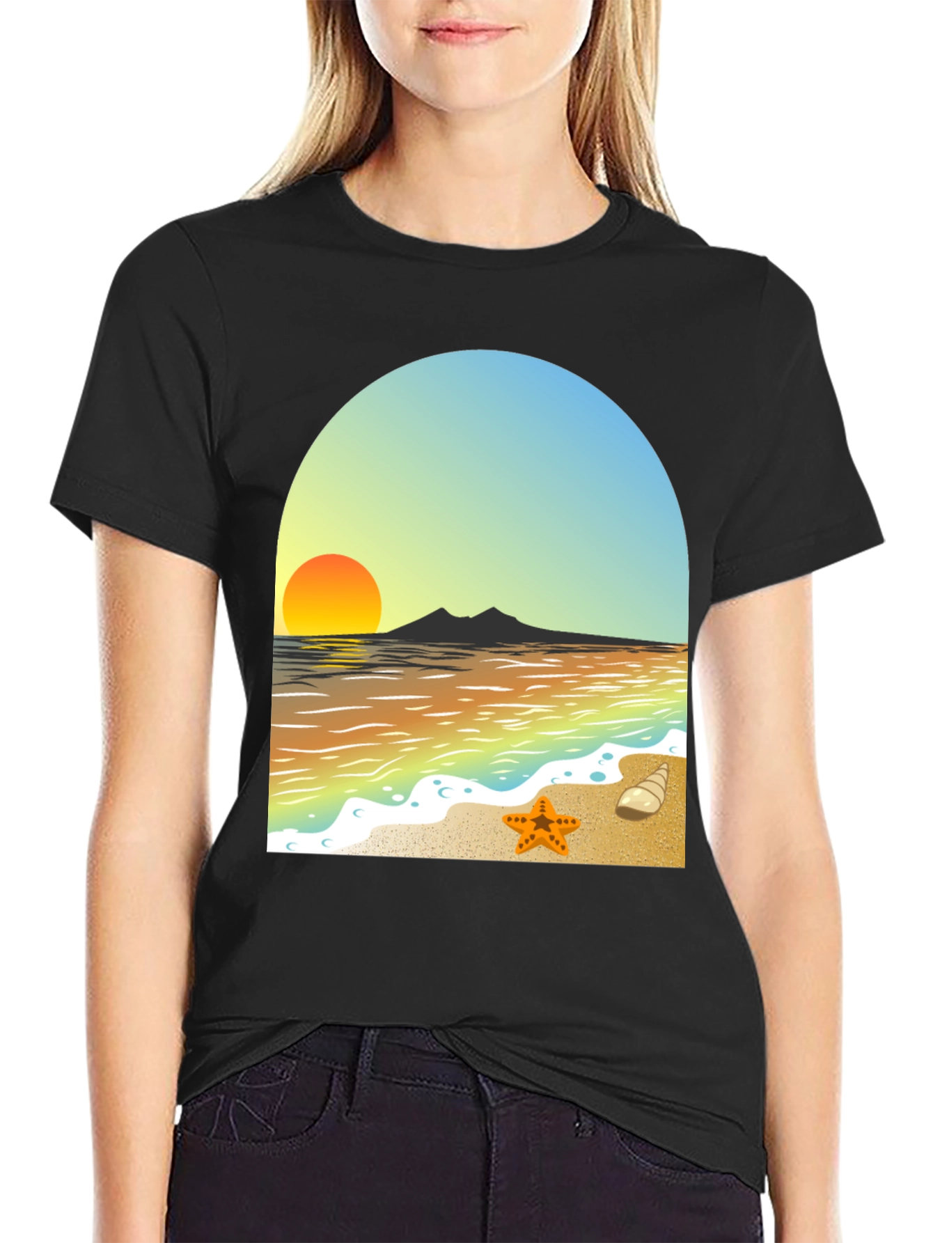 Beach Sunset Graphic Tee - Coastal Style