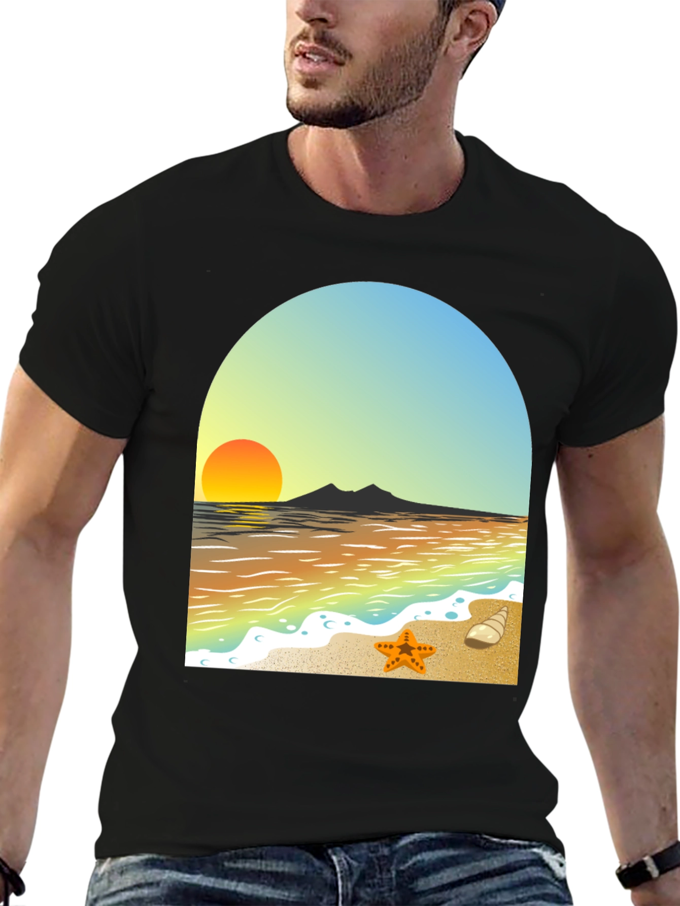 Beach Sunset Graphic Tee - Coastal Style