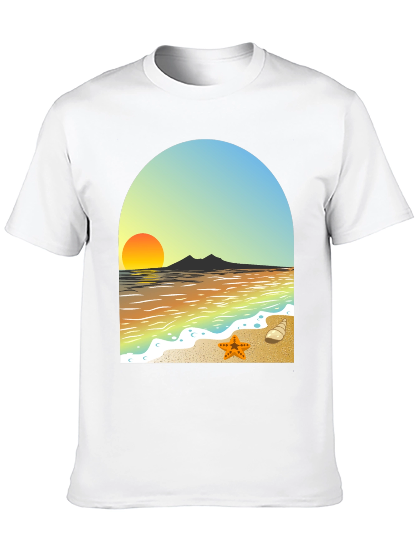 Beach Sunset Graphic Tee - Coastal Style