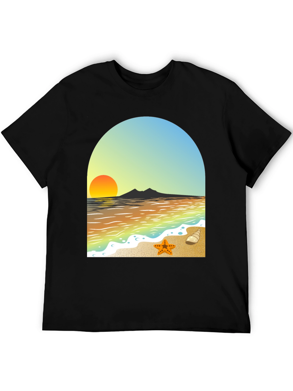 Beach Sunset Graphic Tee - Coastal Style