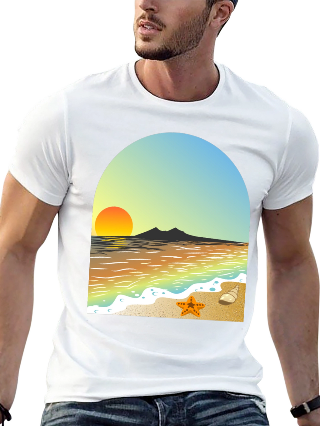 Beach Sunset Graphic Tee - Coastal Style