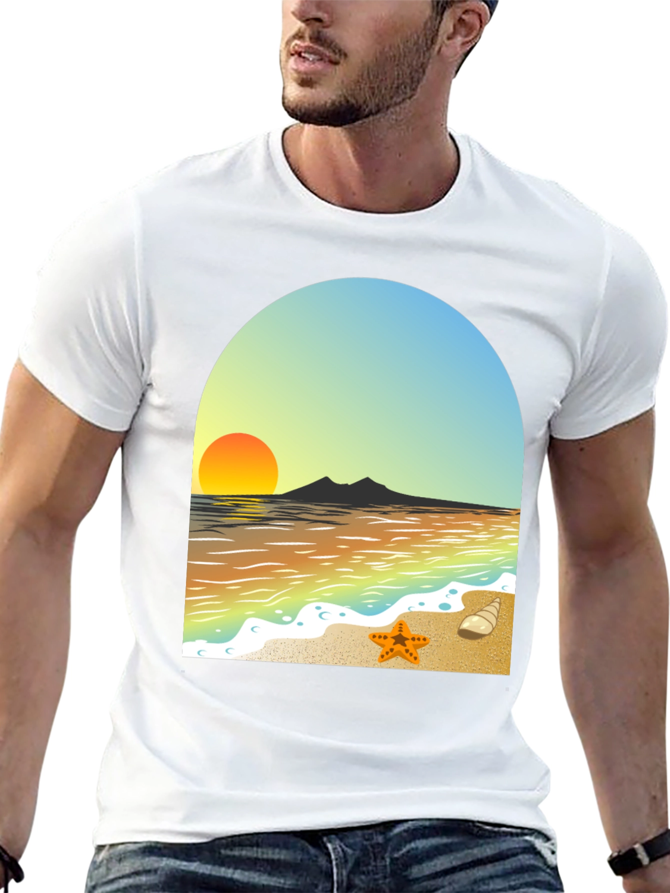 Beach Sunset Graphic Tee - Coastal Style