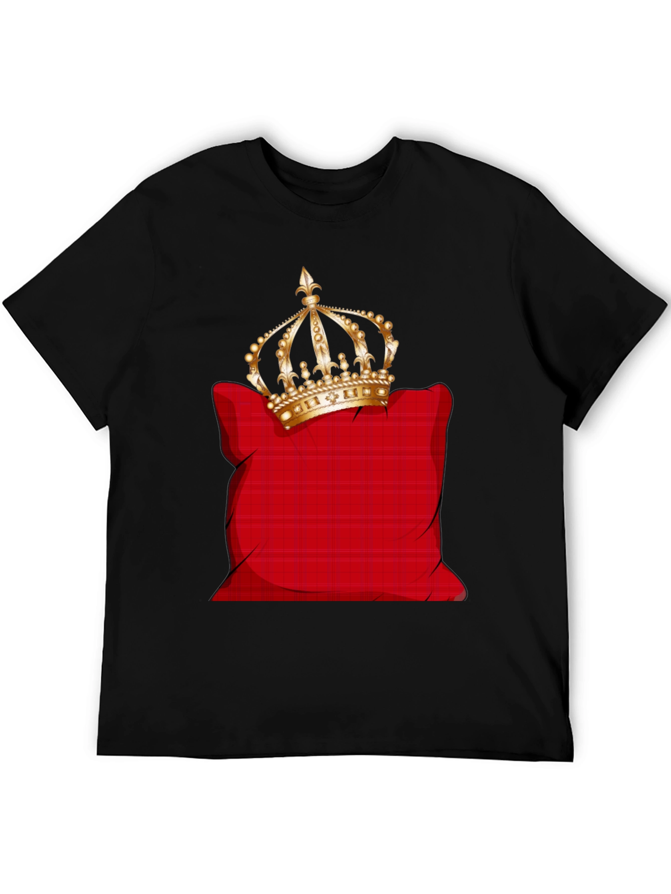 Crown on Pillow Graphic Tee - Black
