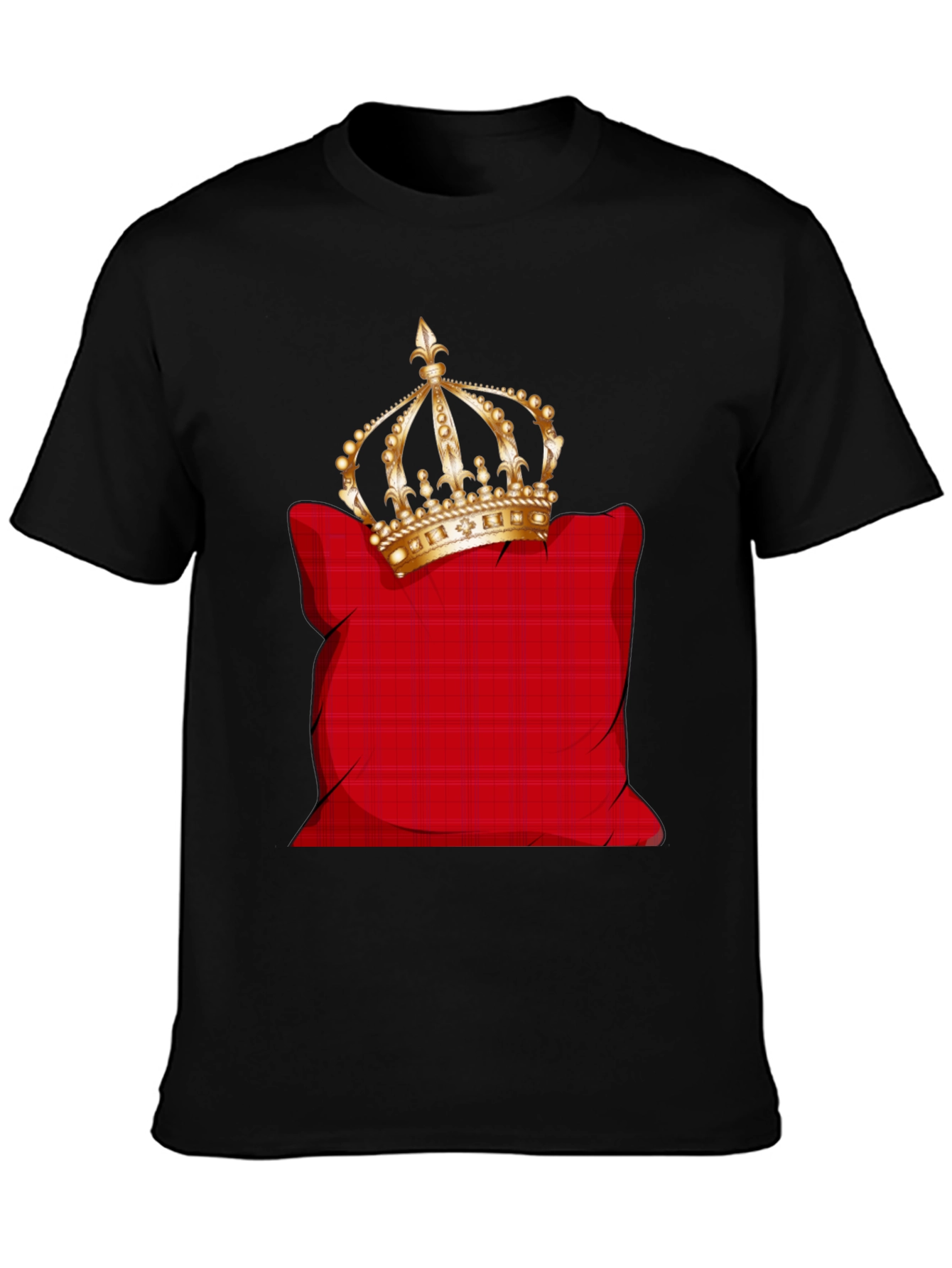 Crown on Pillow Graphic Tee - Black