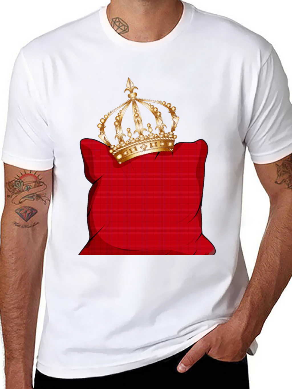 Crown on Pillow Graphic Tee - Black