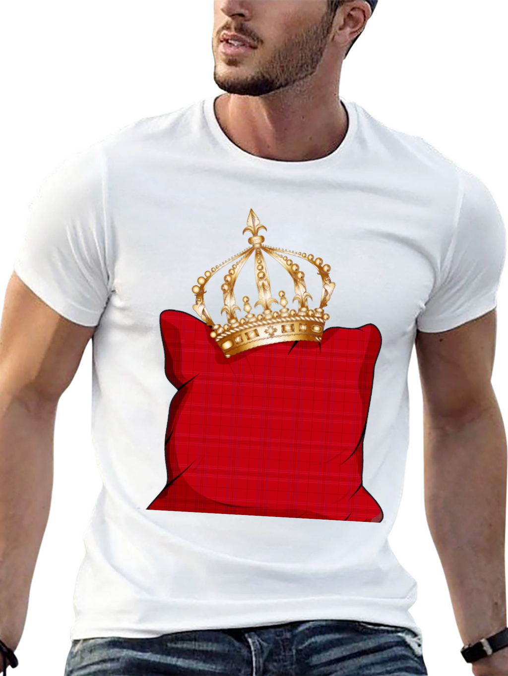 Crown on Pillow Graphic Tee - Black