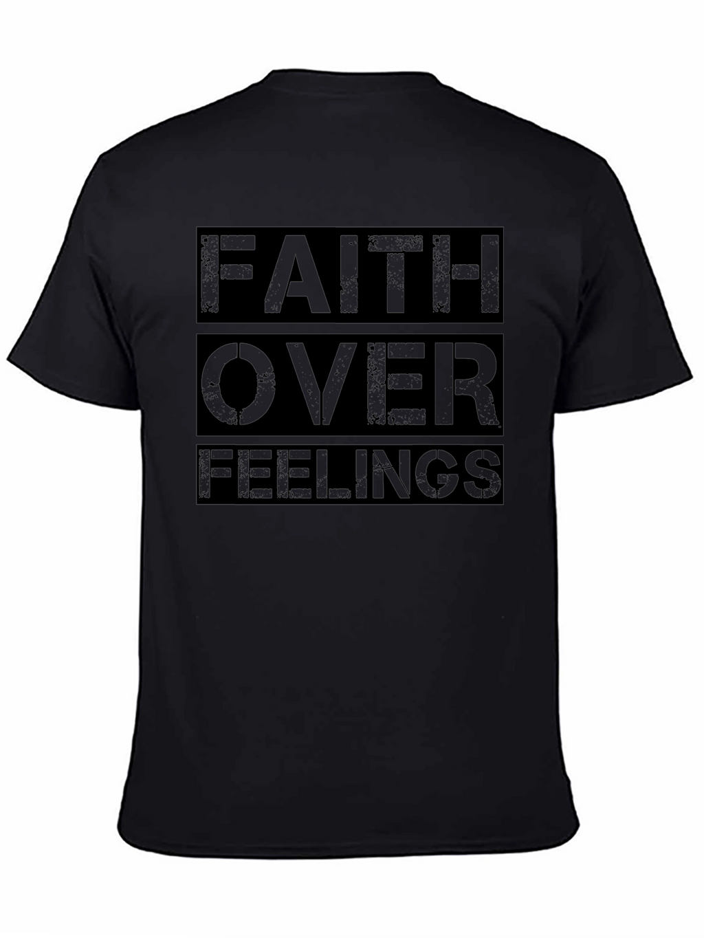 Faith Over Feelings Black Graphic Tee