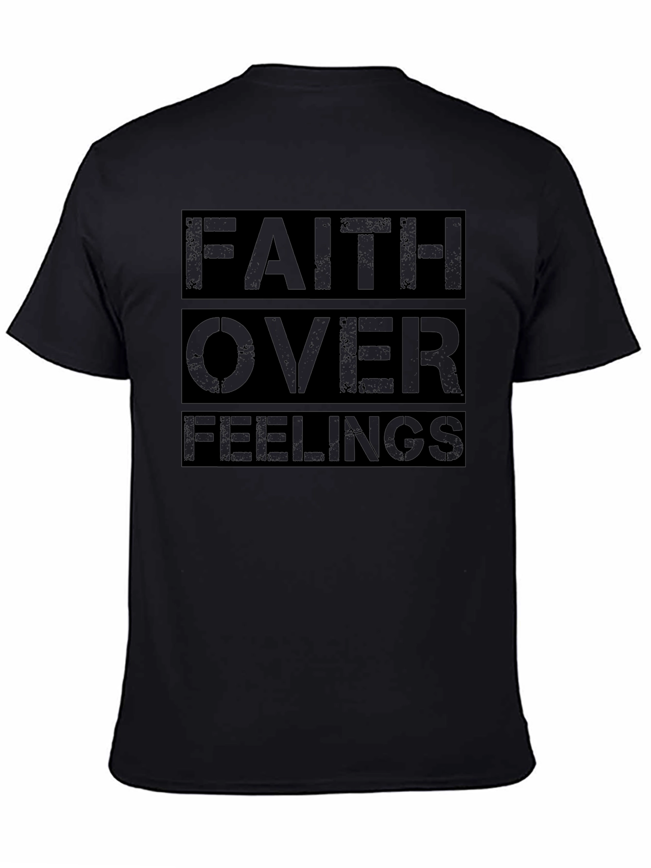 Faith Over Feelings Black Graphic Tee
