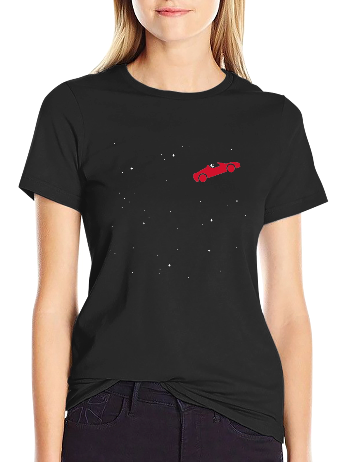 Space Roadster Black T-Shirt