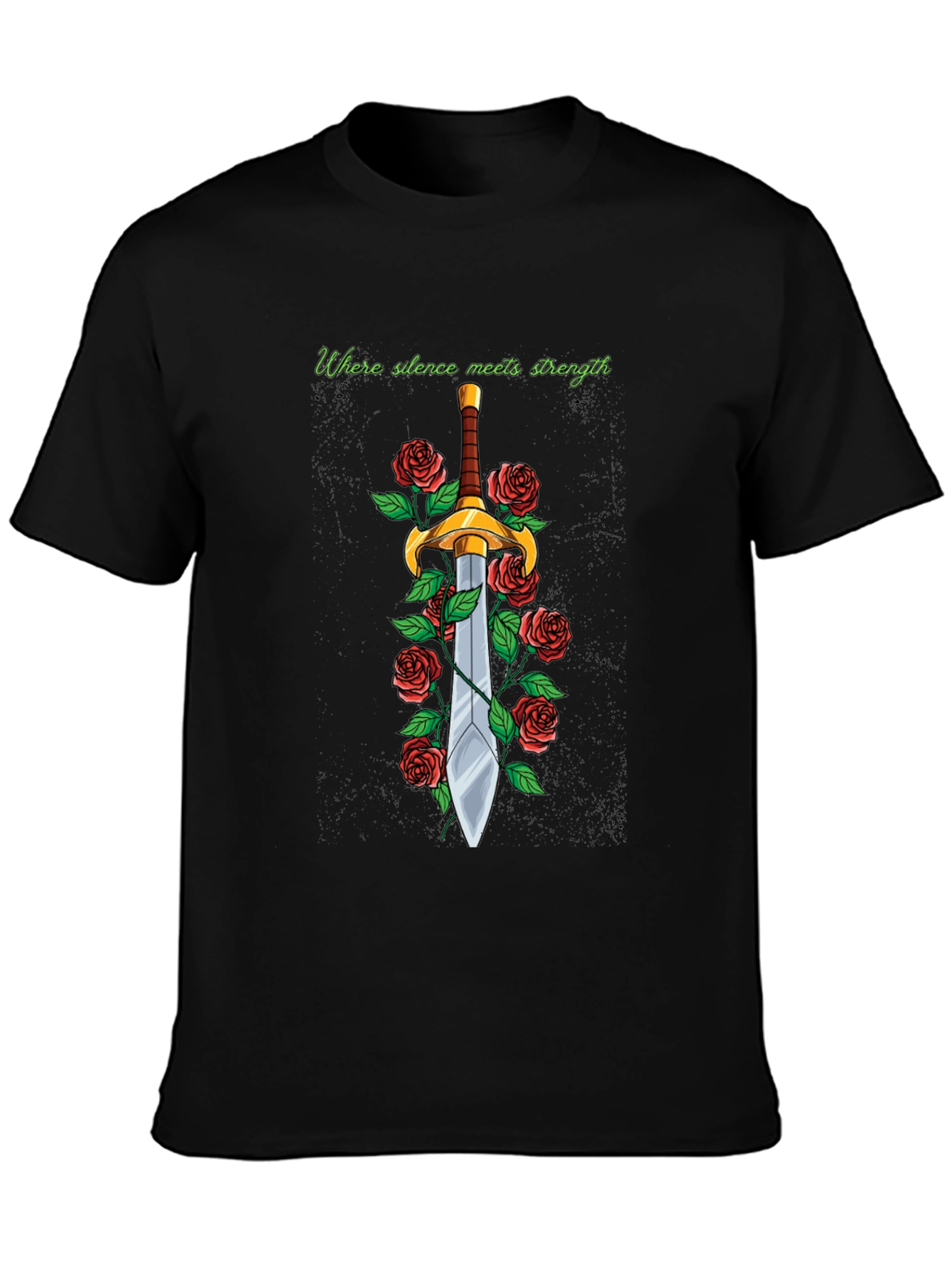 Sword and Roses Graphic Tee - Silence Meets Strength