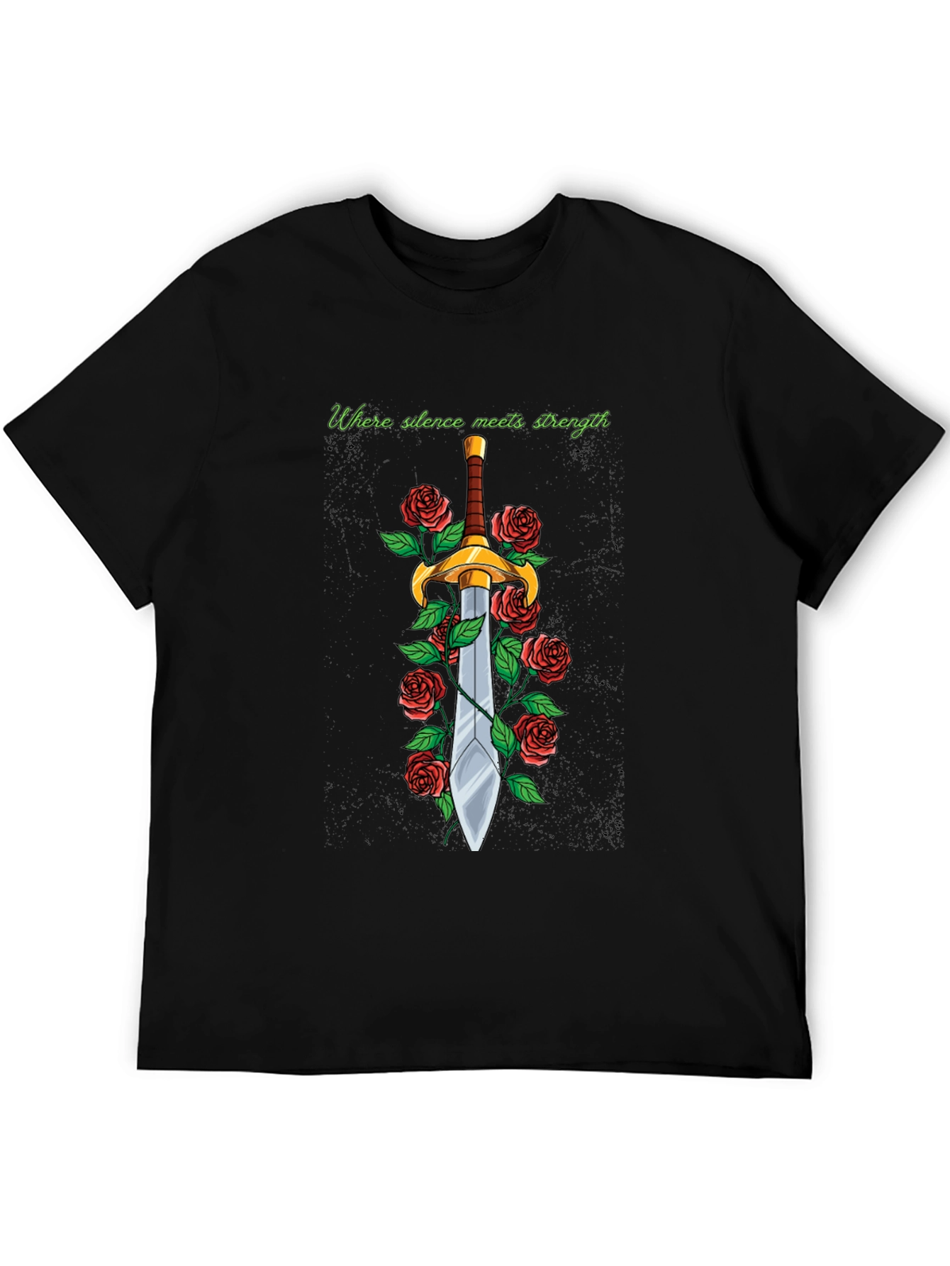Sword and Roses Graphic Tee - Silence Meets Strength