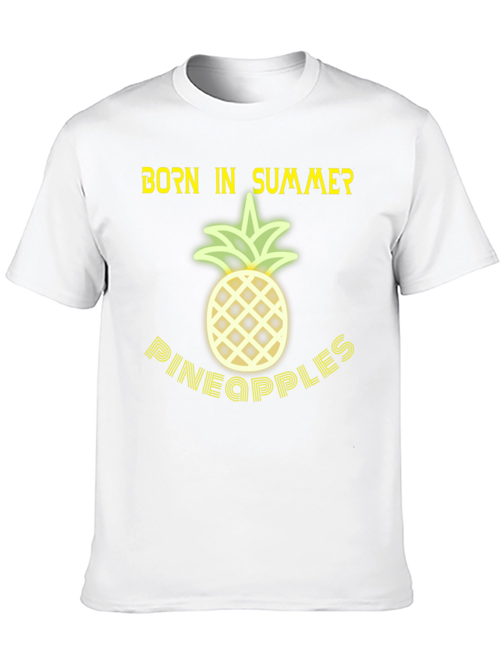 Born in Summer Pineapple Graphic T-Shirt