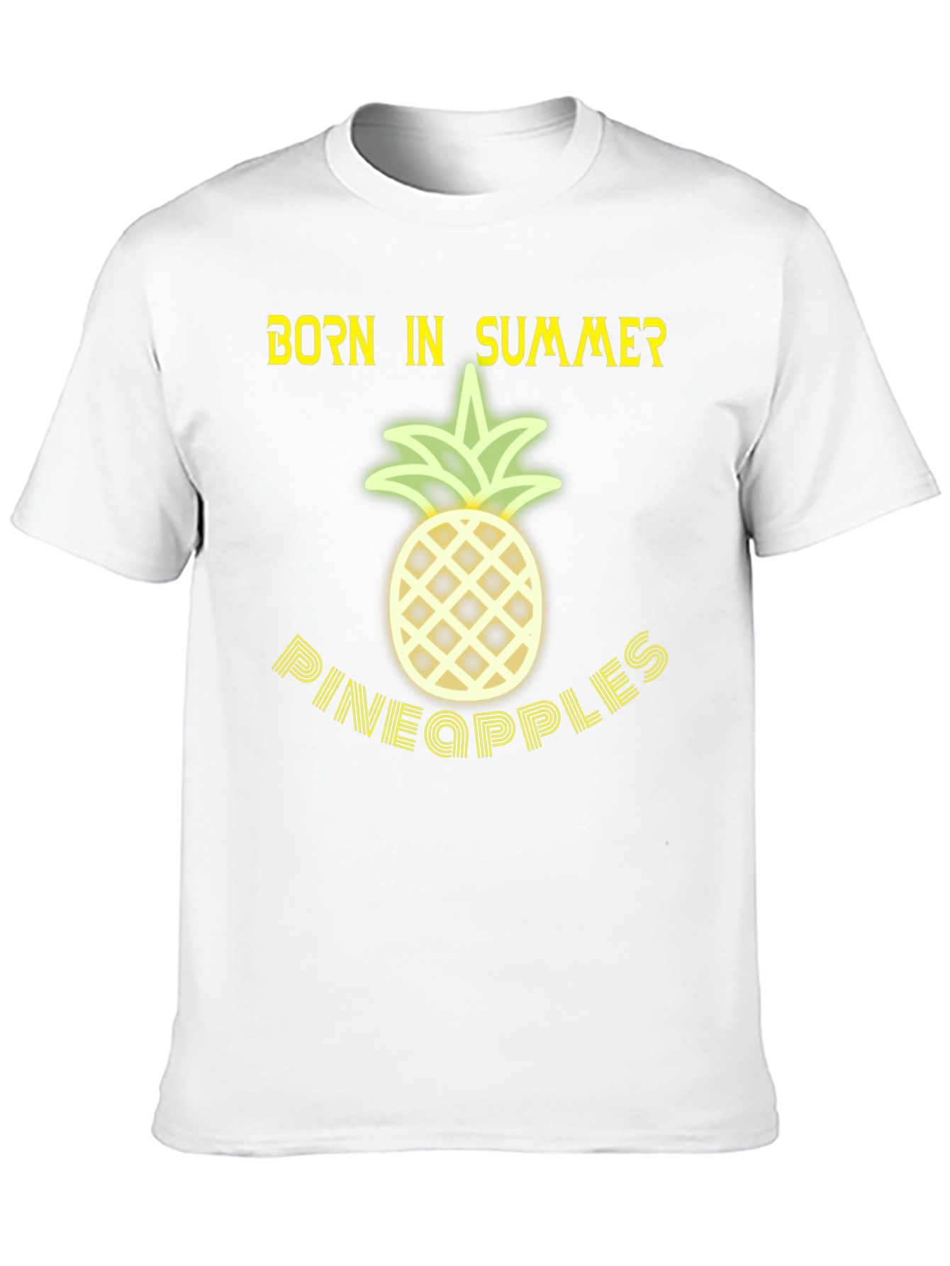 Born in Summer Pineapple Graphic T-Shirt