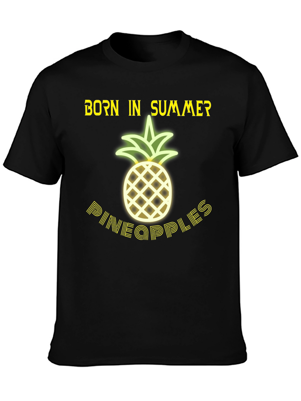 Born in Summer Pineapple Graphic T-Shirt