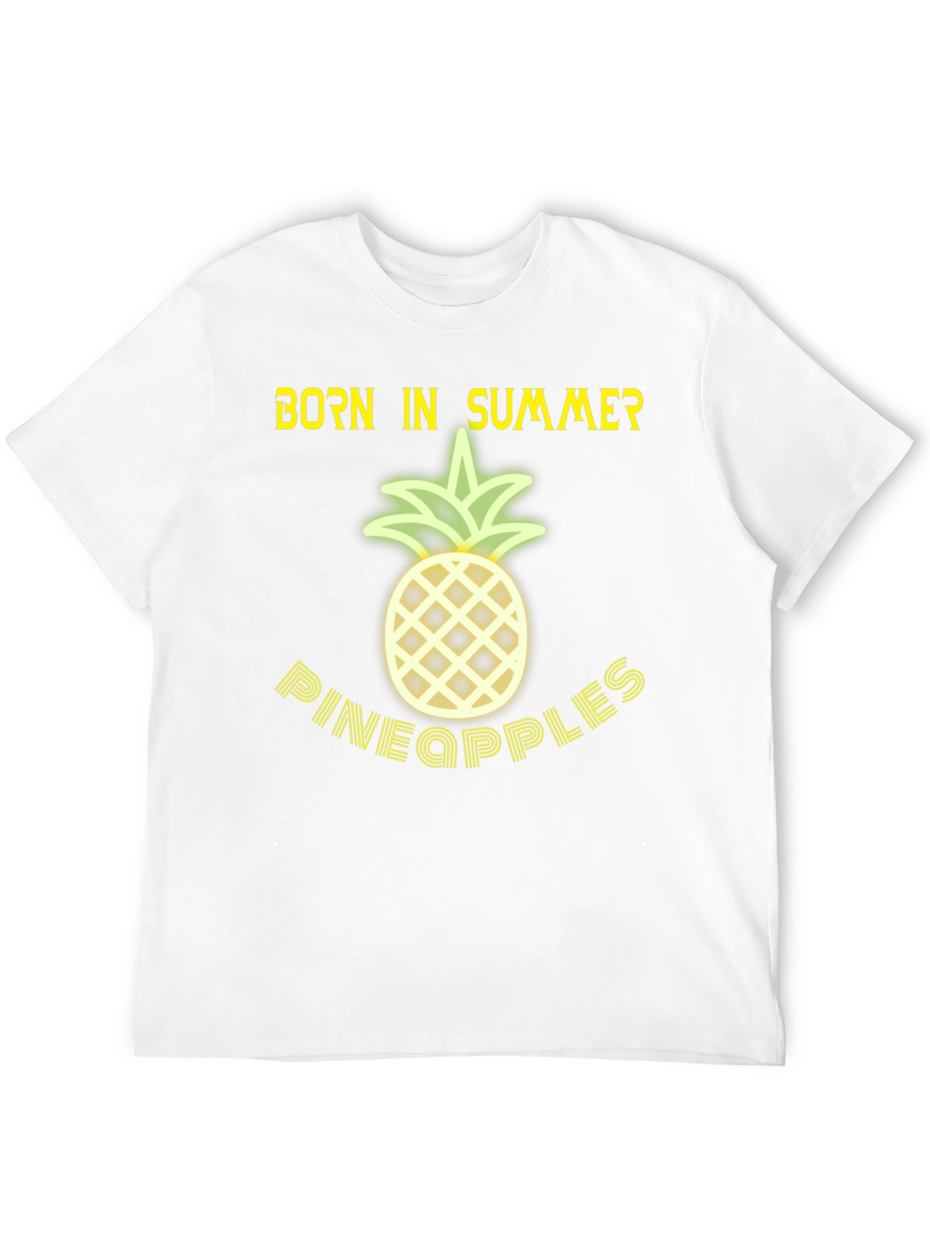 Born in Summer Pineapple Graphic T-Shirt
