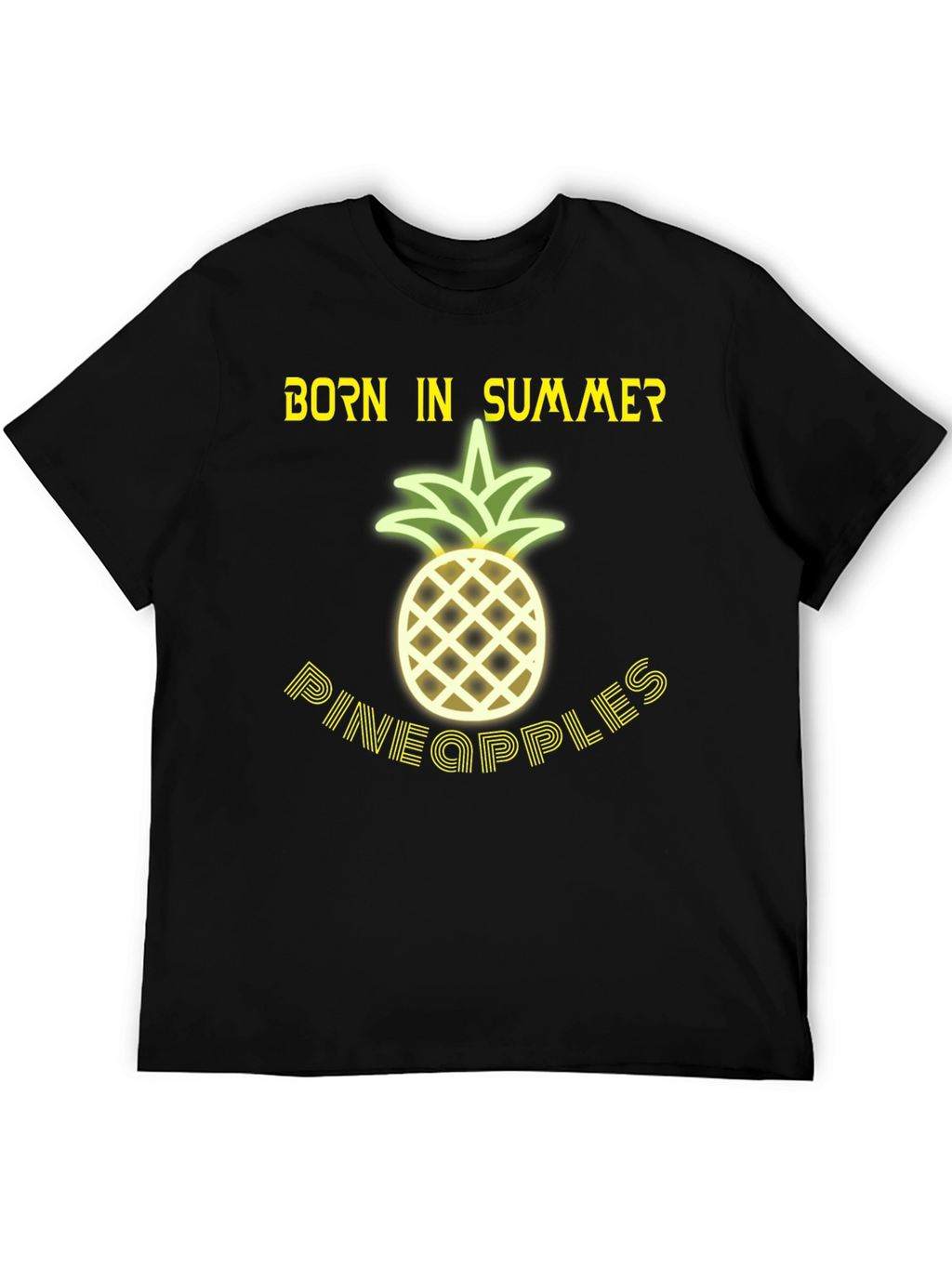 Born in Summer Pineapple Graphic T-Shirt