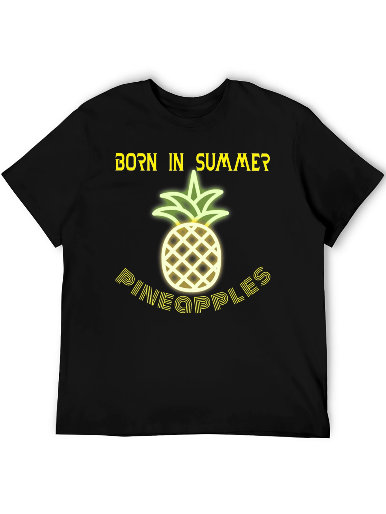 Born in Summer Pineapple Graphic T-Shirt