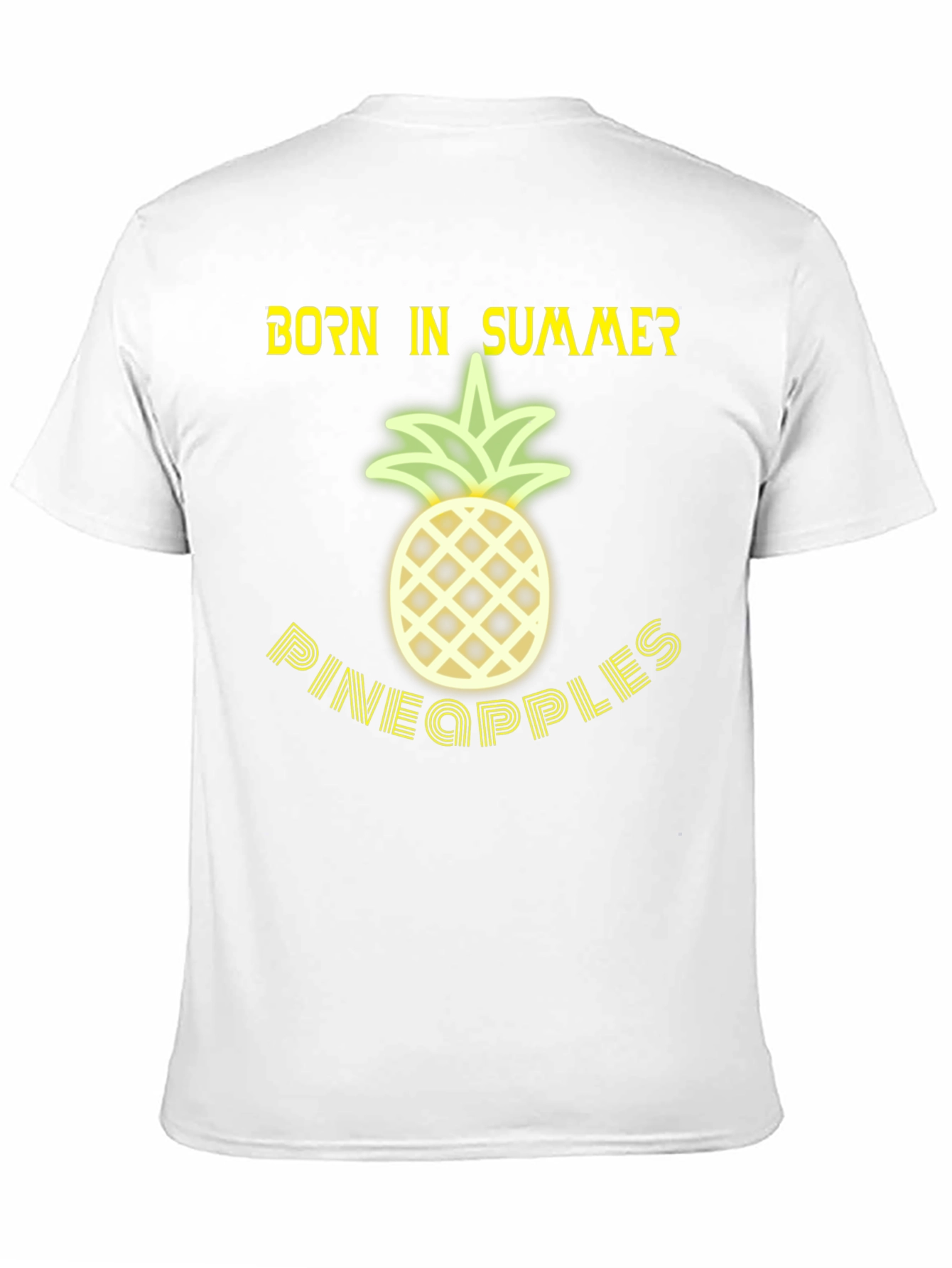 Born in Summer Pineapple Graphic T-Shirt