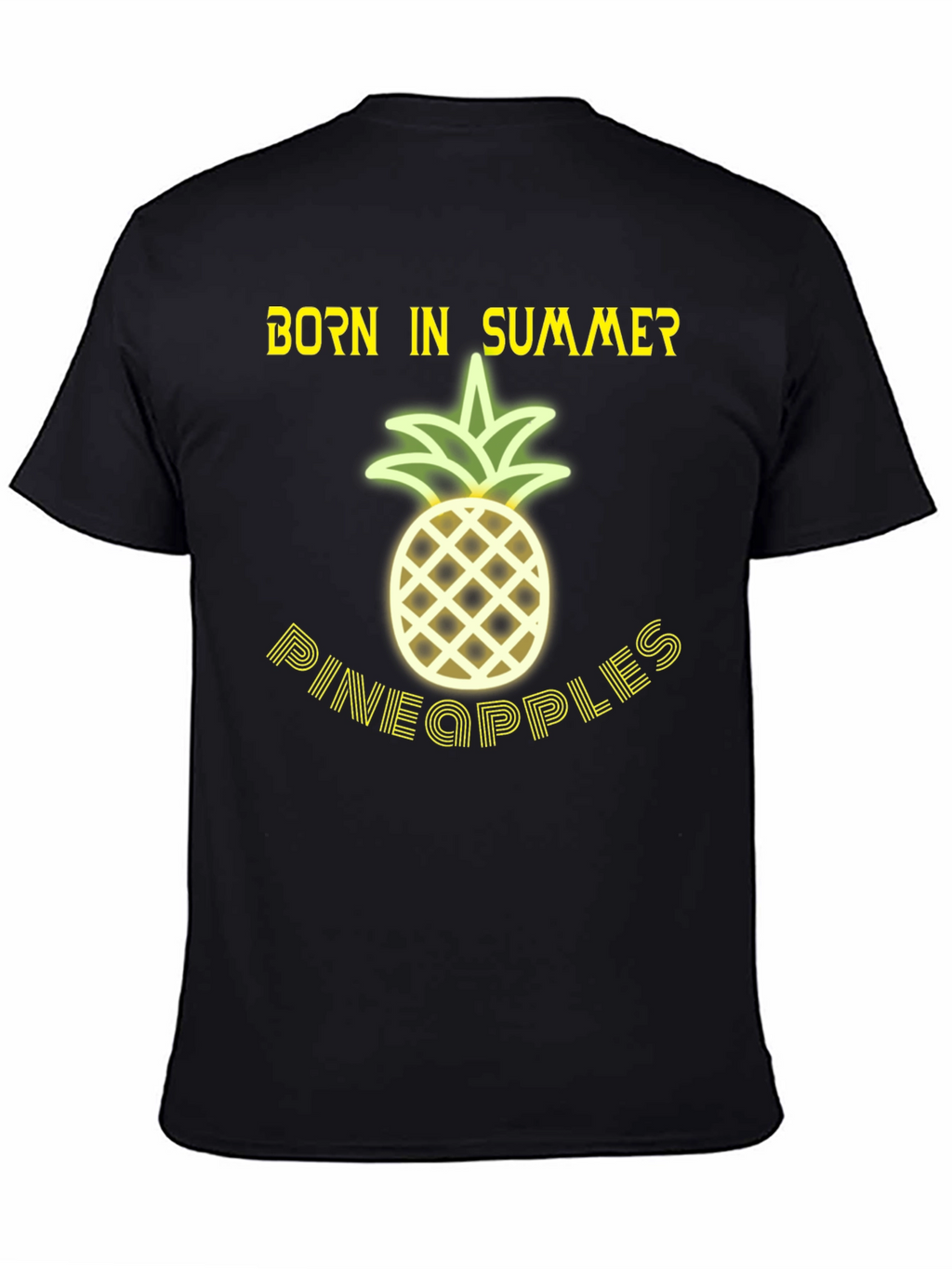Born in Summer Pineapple Graphic T-Shirt
