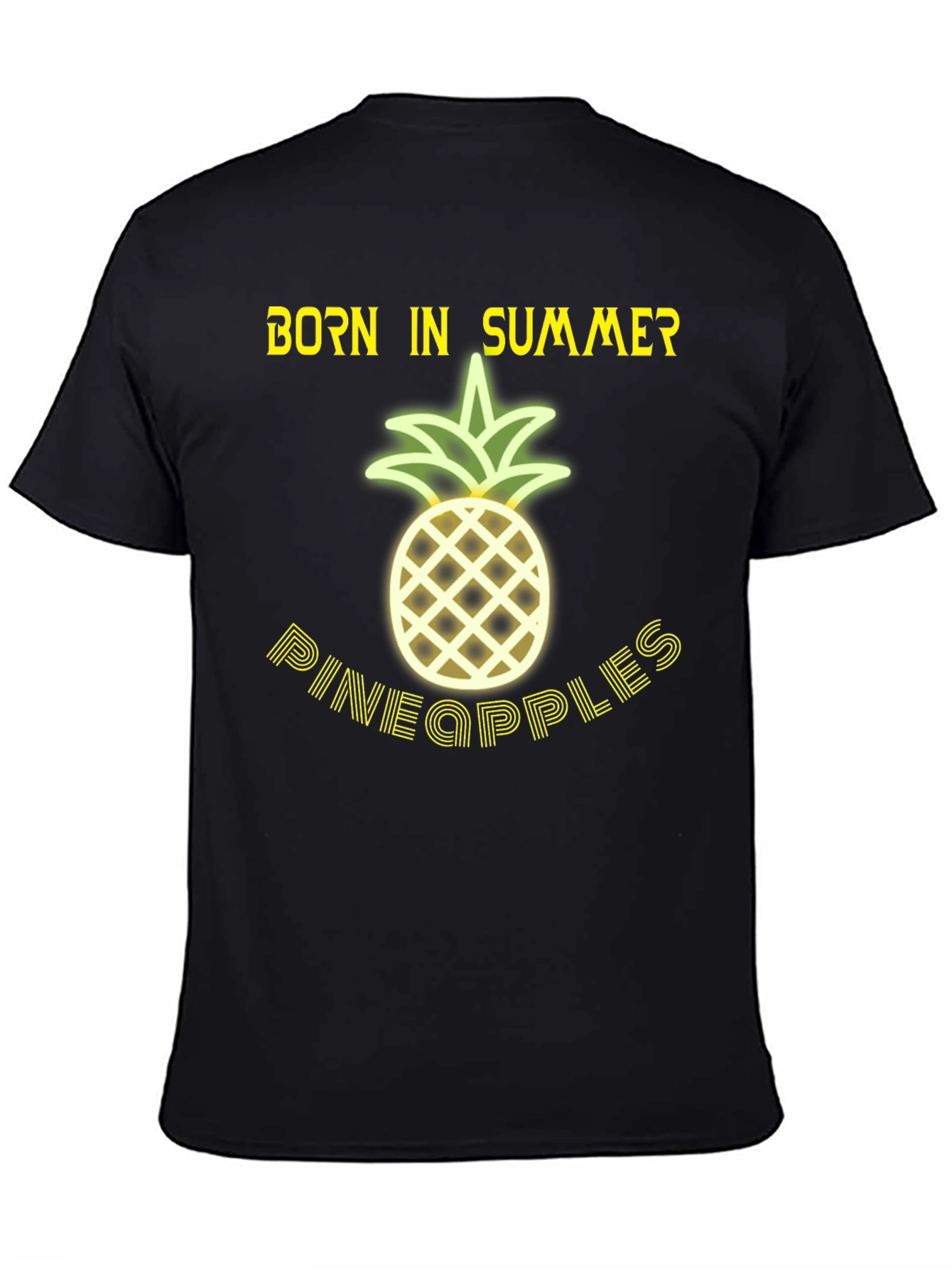 Born in Summer Pineapple Graphic T-Shirt