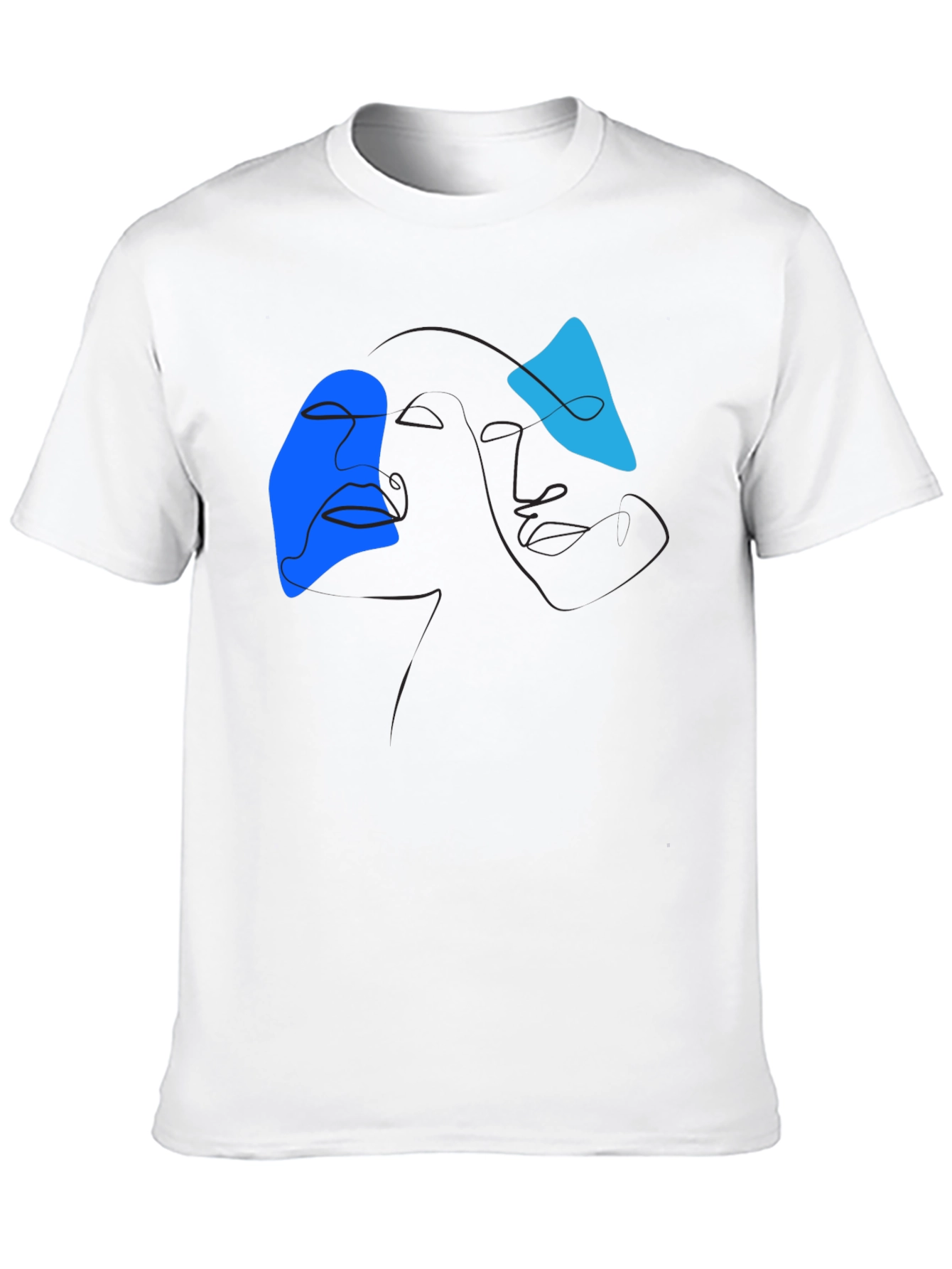 Abstract Line Art Graphic Tee - Modern Black T-Shirt