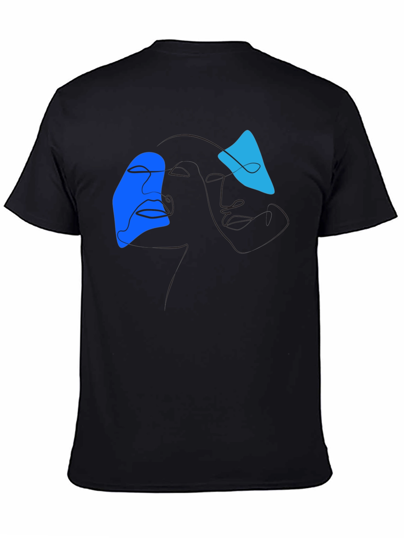 Abstract Line Art Graphic Tee - Modern Black T-Shirt