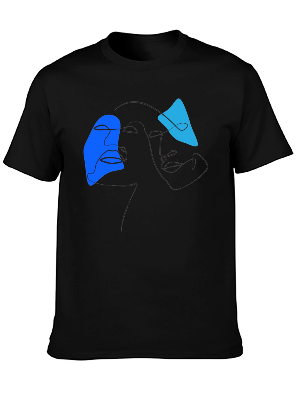 Abstract Line Art Graphic Tee - Modern Black T-Shirt