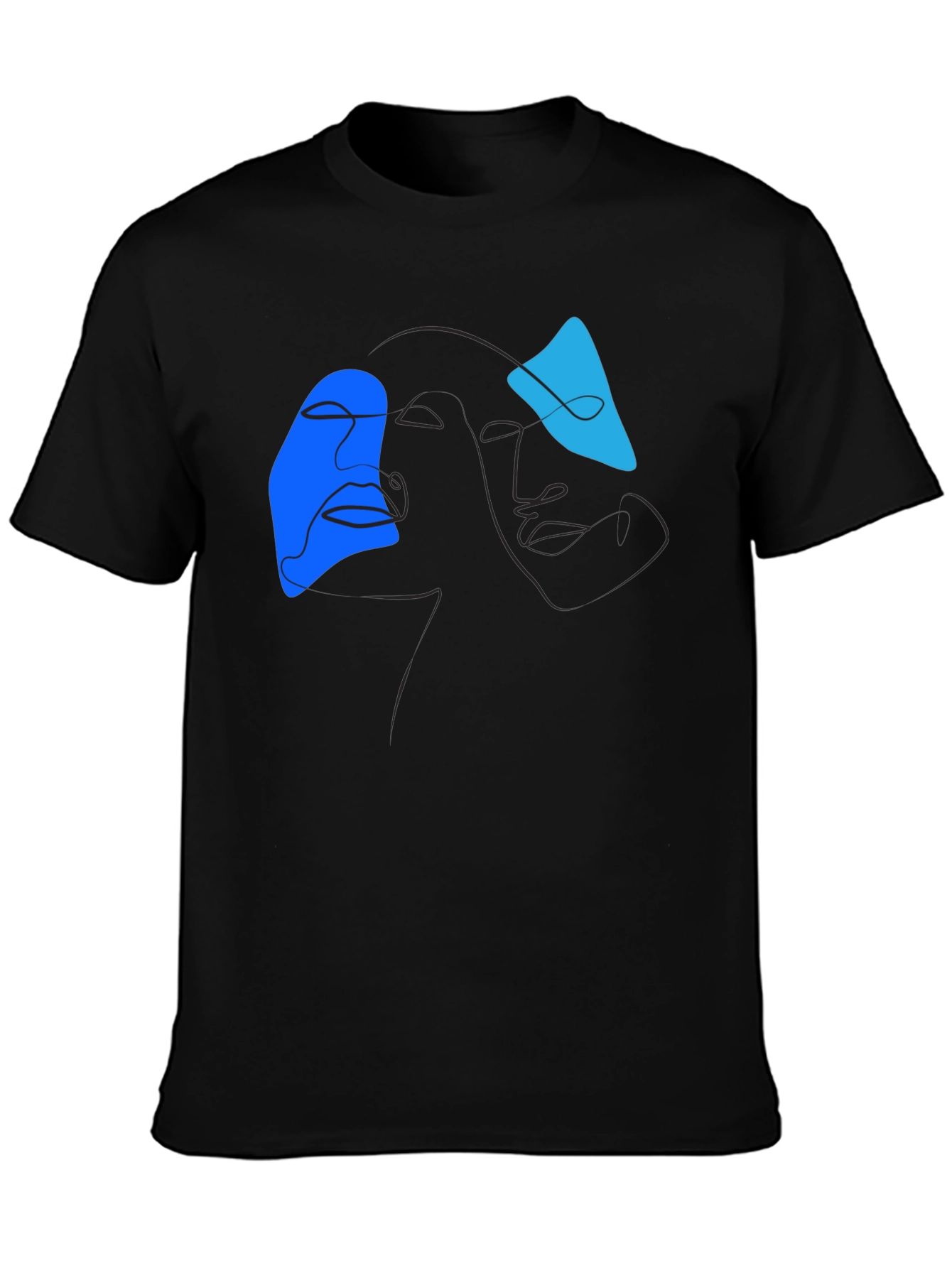 Abstract Line Art Graphic Tee - Modern Black T-Shirt