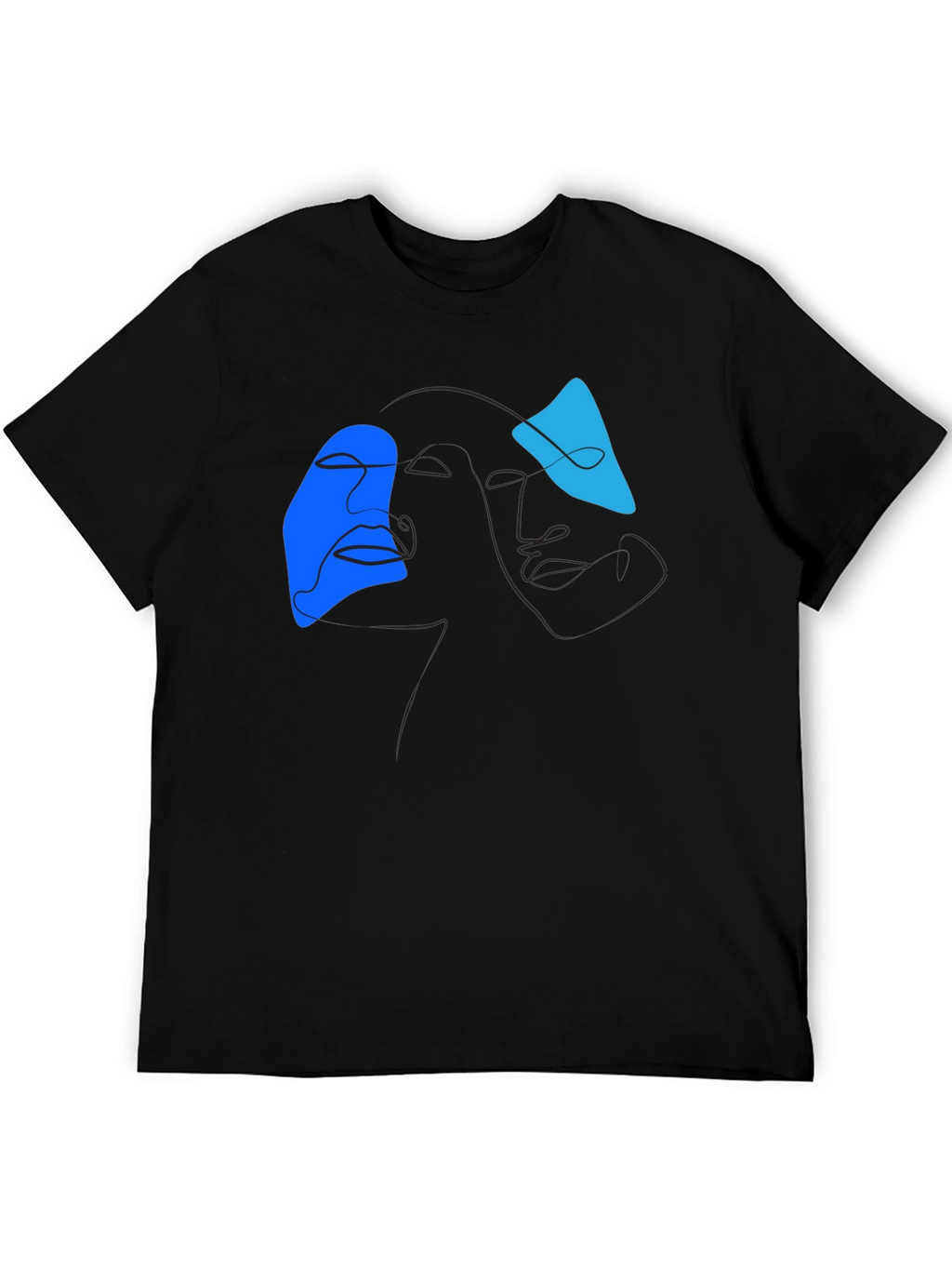 Abstract Line Art Graphic Tee - Modern Black T-Shirt
